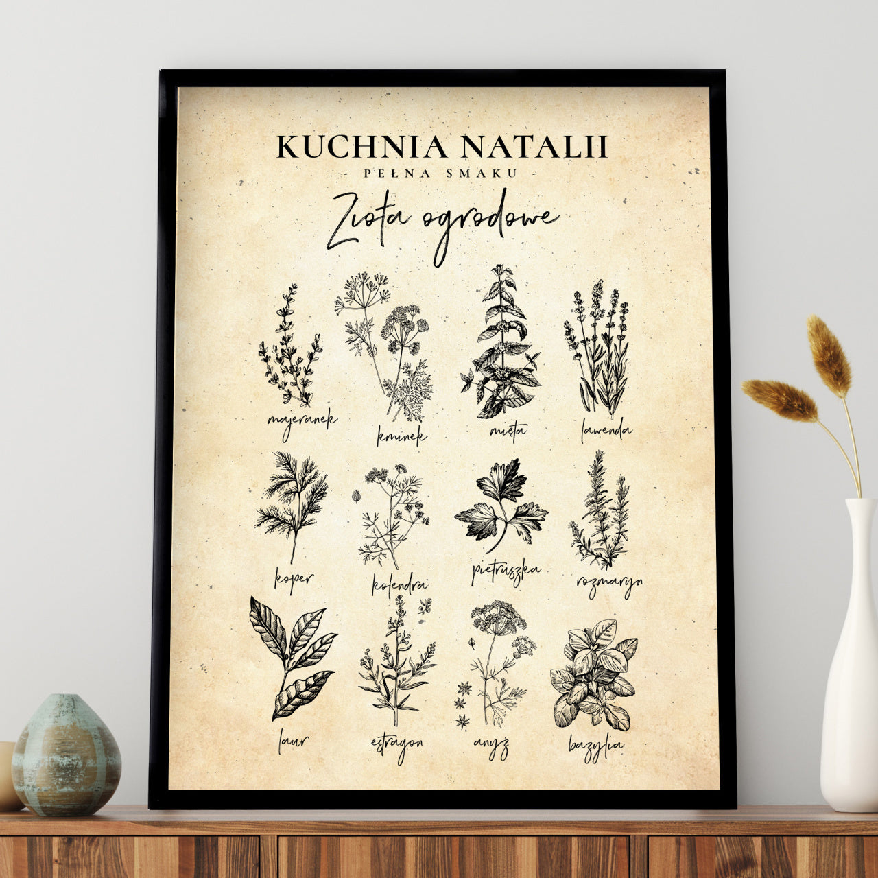 Plakat zioła - prezent do kuchni