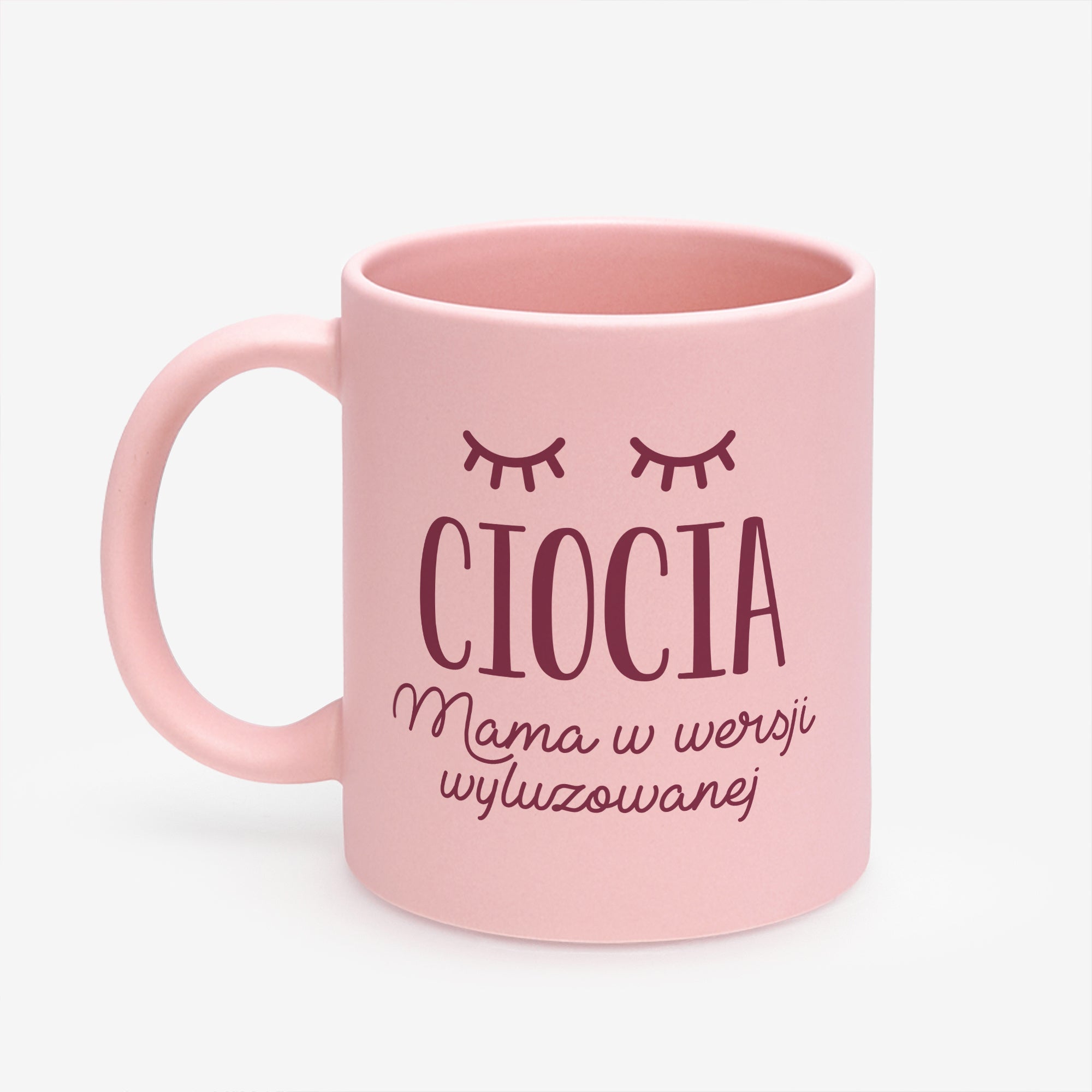 Różowy kubek na imieniny dla cioci prezent na imieniny kubek z imieniem prezent dla cioci 