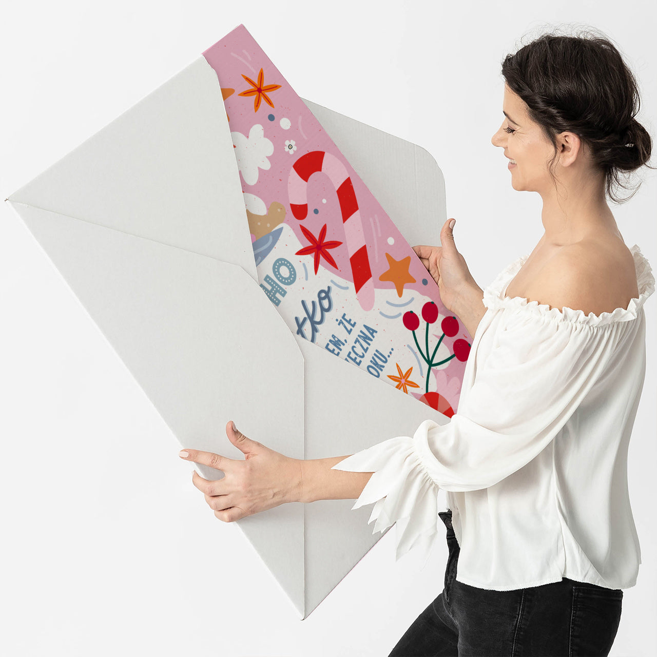 Kartka xxl na Mikołajki Ho Ho Ho - upominek Świąteczny