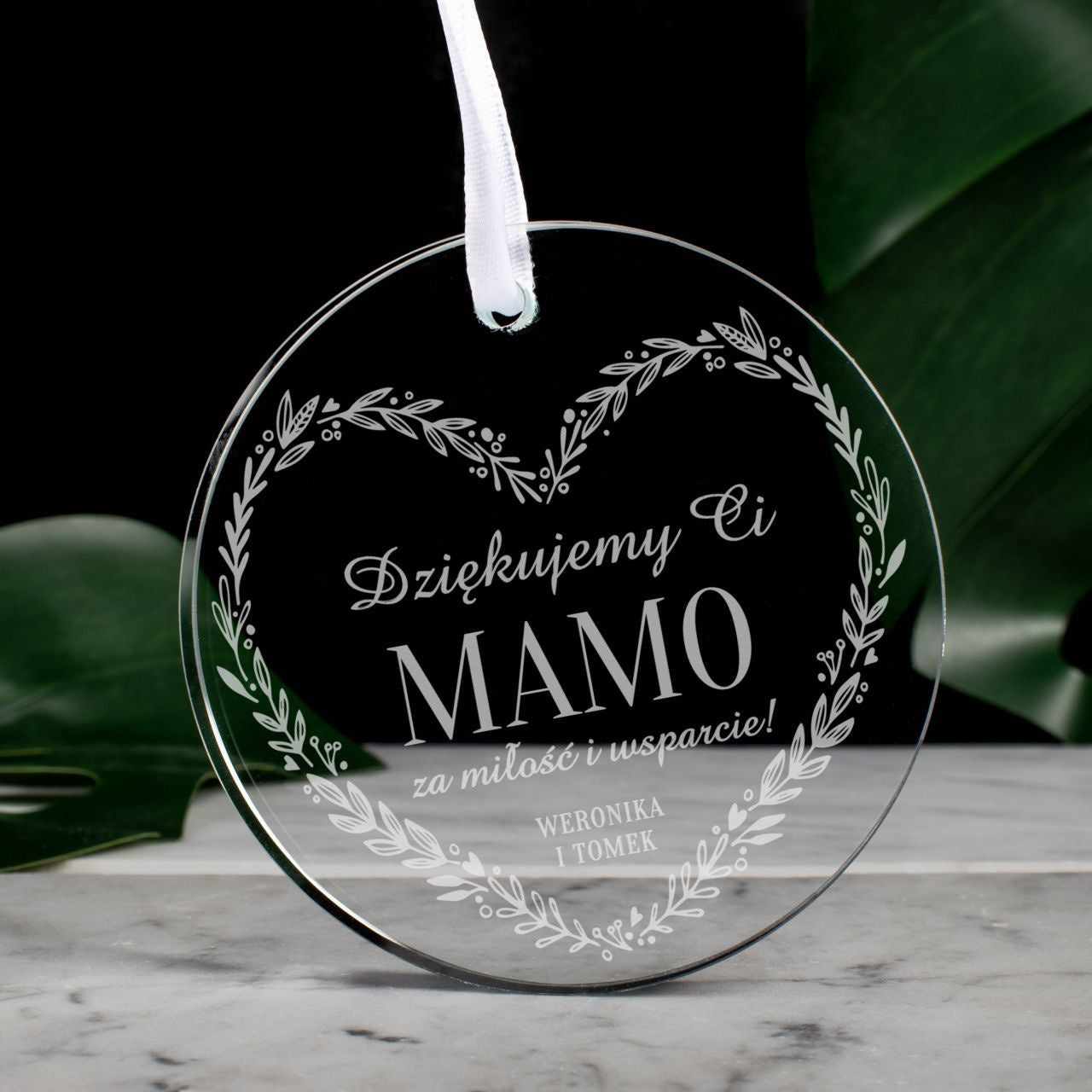 Zawieszka personalizowana - ślubne podziękowanie dla mamy