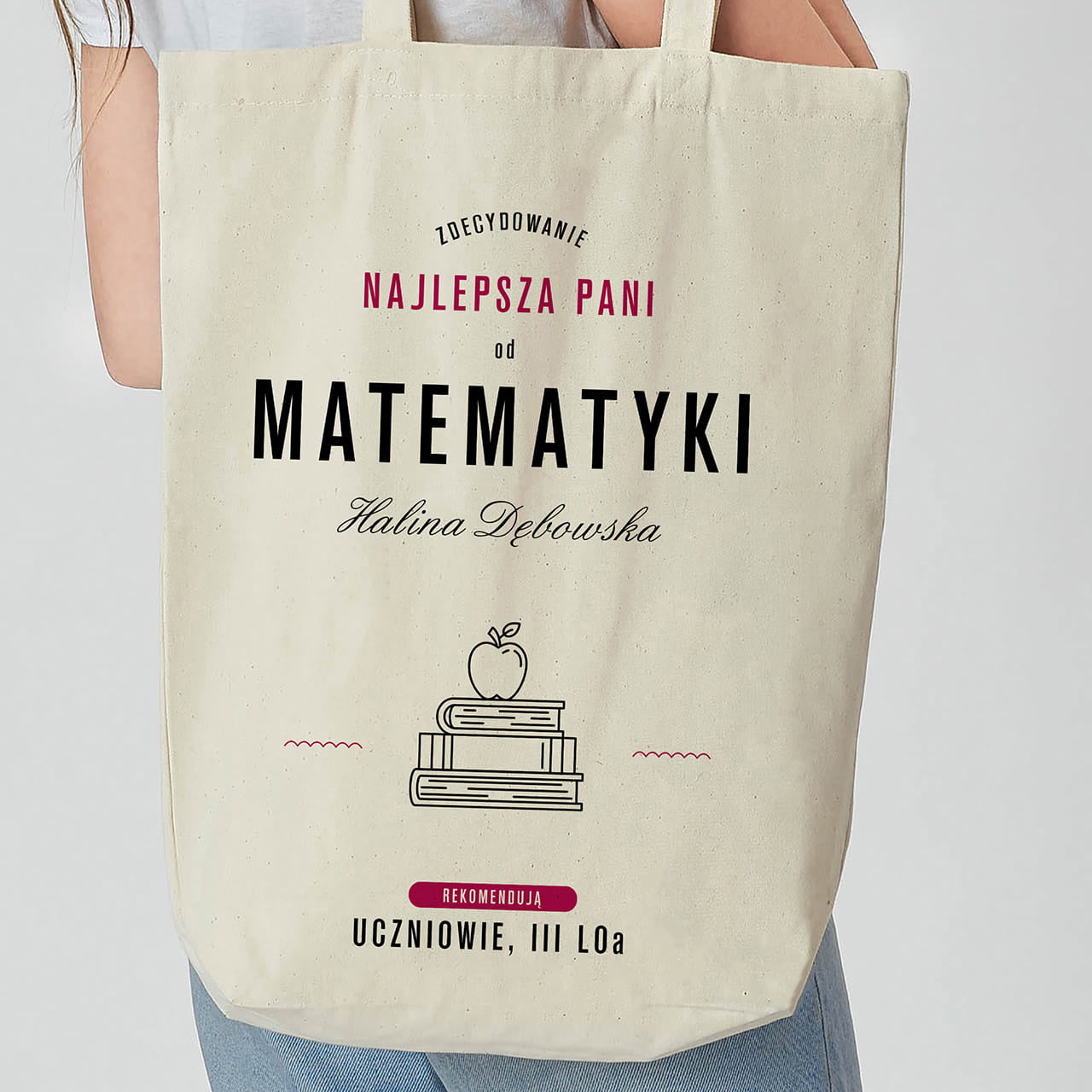 Personalizowana torba - prezent dla nauczycielki matematyki prezent na dzień nauczyciela torba dla nauczycielki