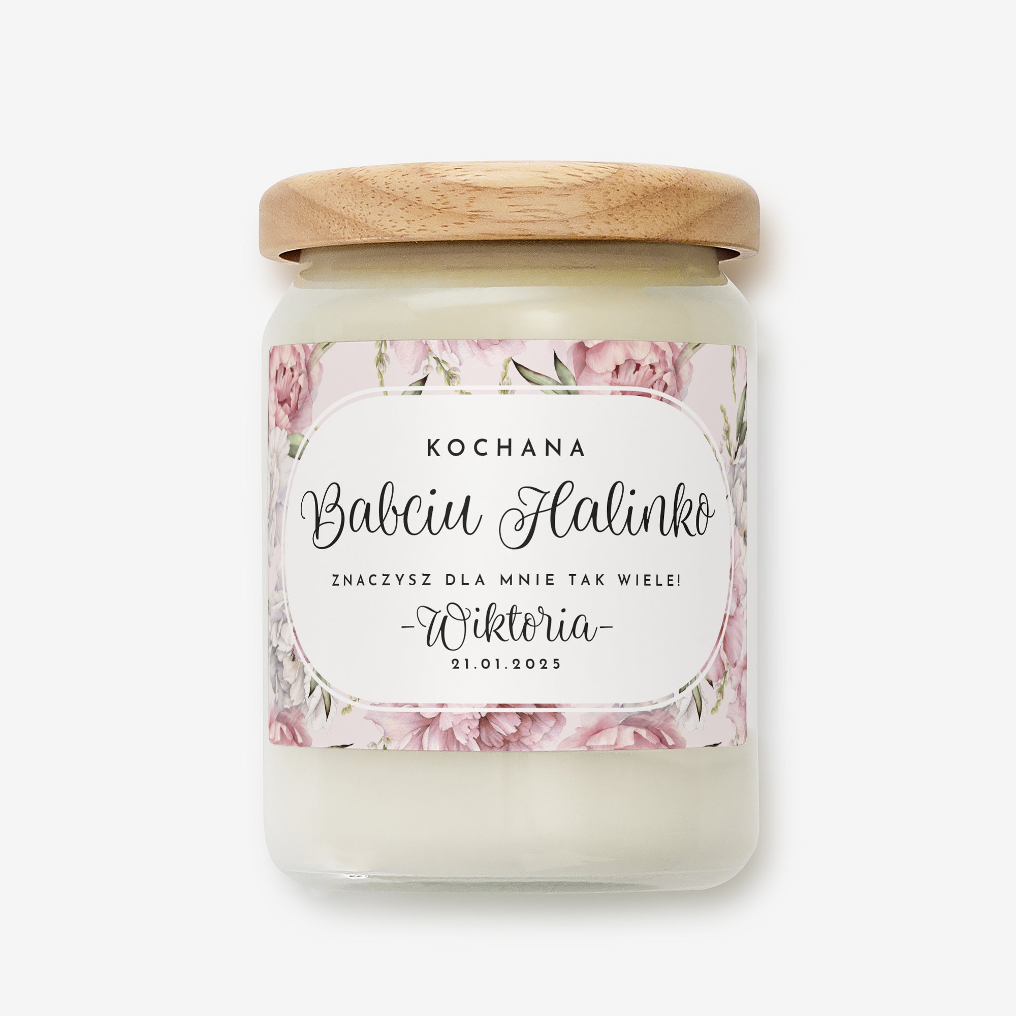 Świeca zapachowa dla babci - prezent z okazji Dnia Babci prezent dla babci personalizowana świeca