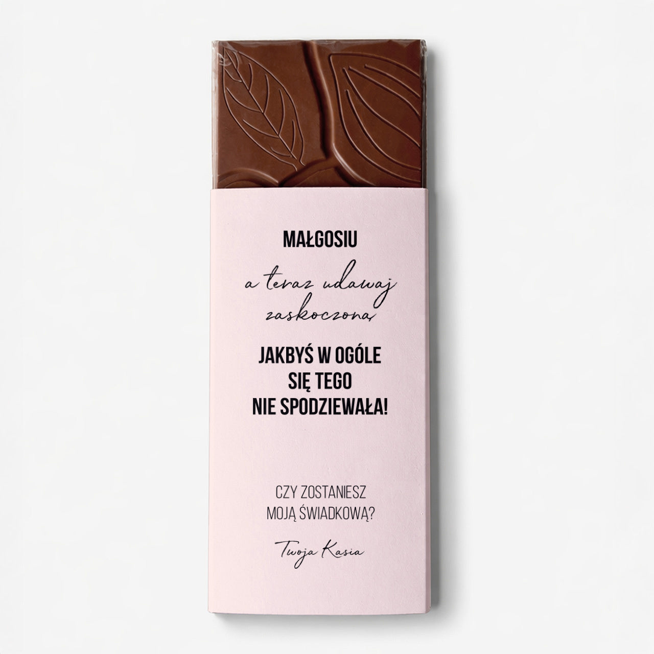 Czekolada imienna - Zapytanie Dla Świadkowej pytanie o świadkowanie prośba o świadkowanie