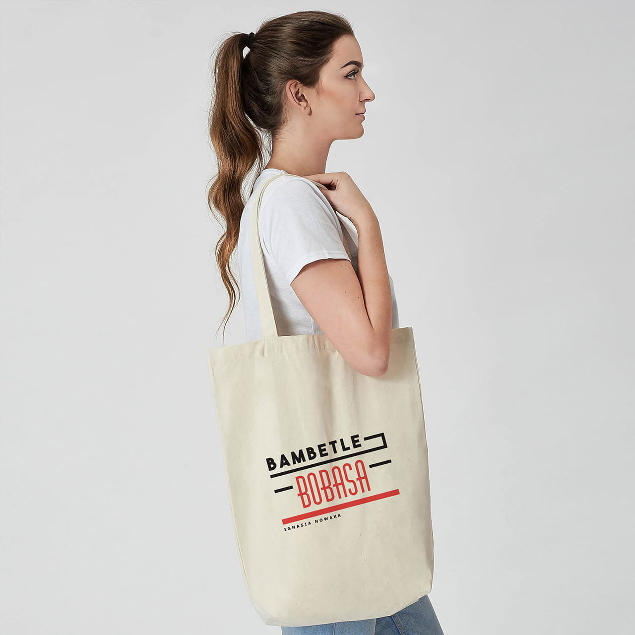 Torba ze śmiesznym nadrukiem - prezent na baby shower torba dla mamy prezent dla przyszłej mamy na zabawki