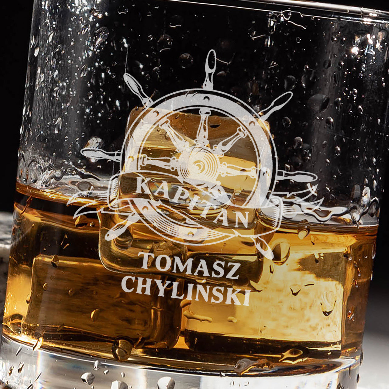 Szklanka do whisky z grawerem - prezent dla kapitana