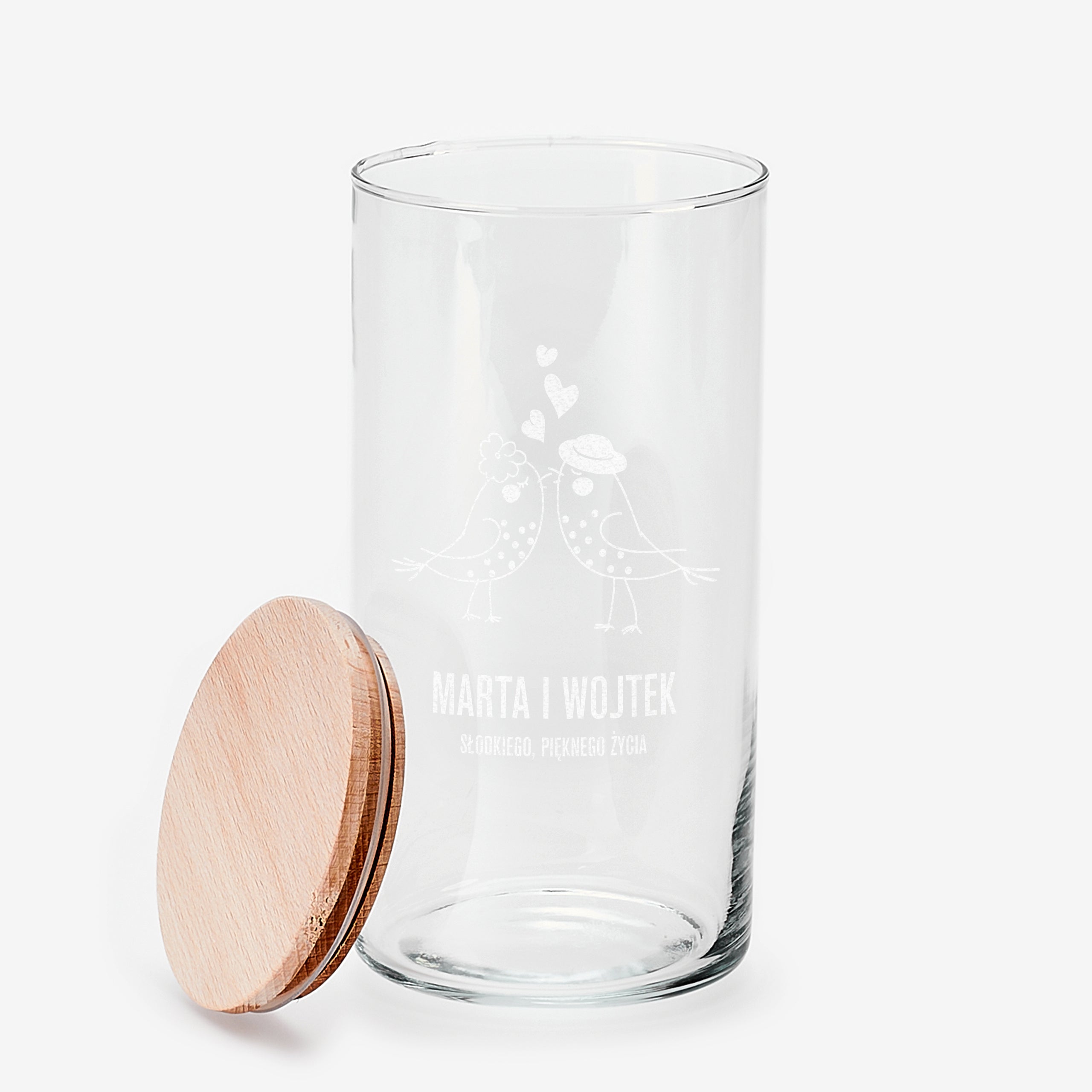 Grawerowany słoik życzeń słoik życzeń prezent ślubny osobisty słoik grawerowany