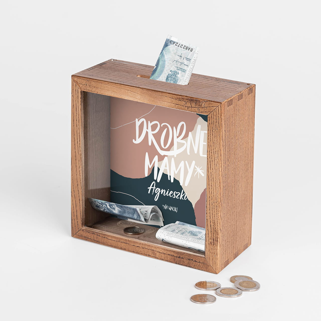 Personalizowana skarbonka dla mamy - Na Drobne prezent dla mamy skarbonka personalizowana
