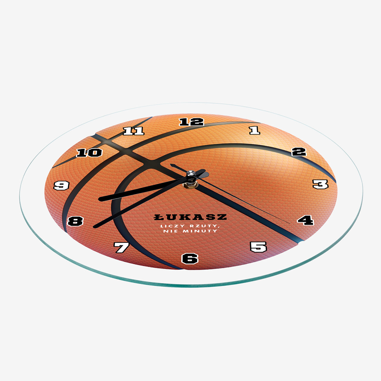 Personalizowany zegar dla koszykarza - piłka do koszykówki prezent dla młodego koszykarza 