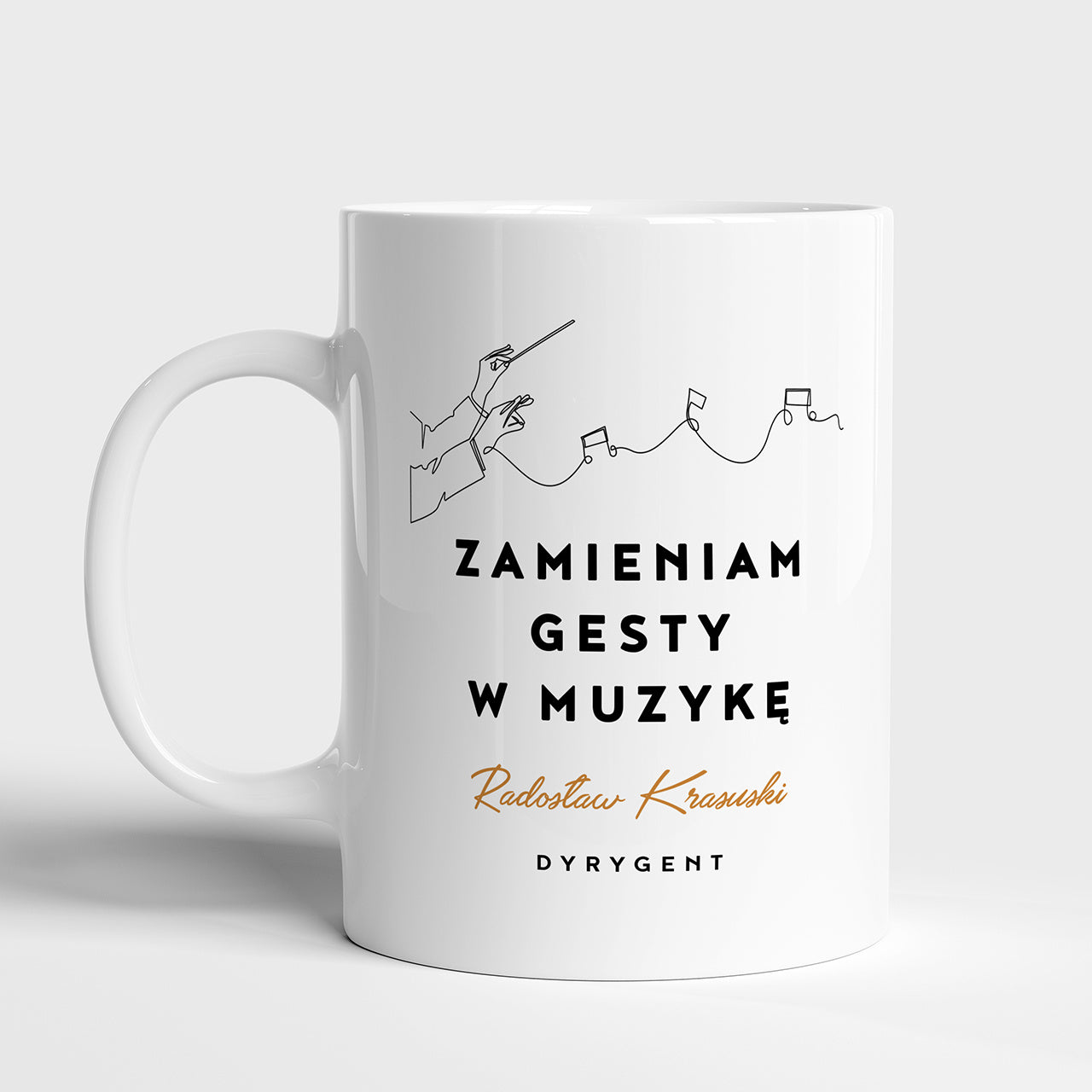 Personalizowany kubek dla dyrygenta - gesty prezent dla dyrygenta kubek muzyczny