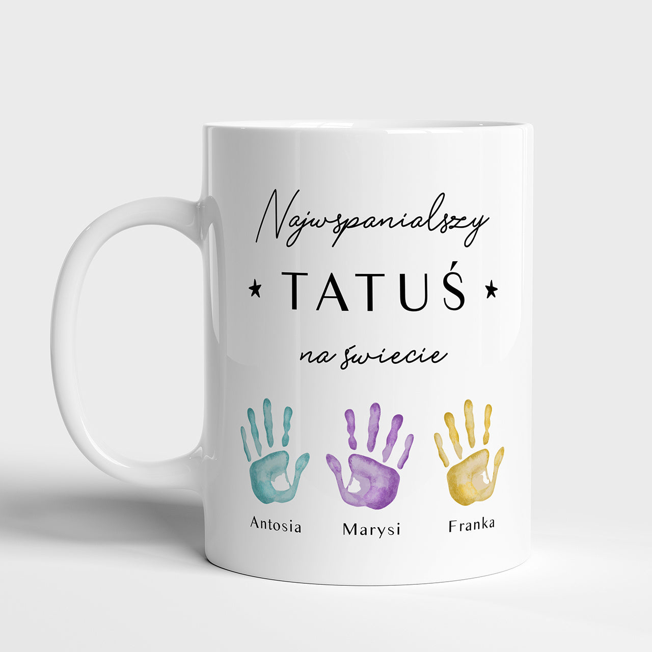 Kubek na Dzień Taty od trójki dzieci kubek dla Taty na Dzień Taty prezent dla Taty od dzieci