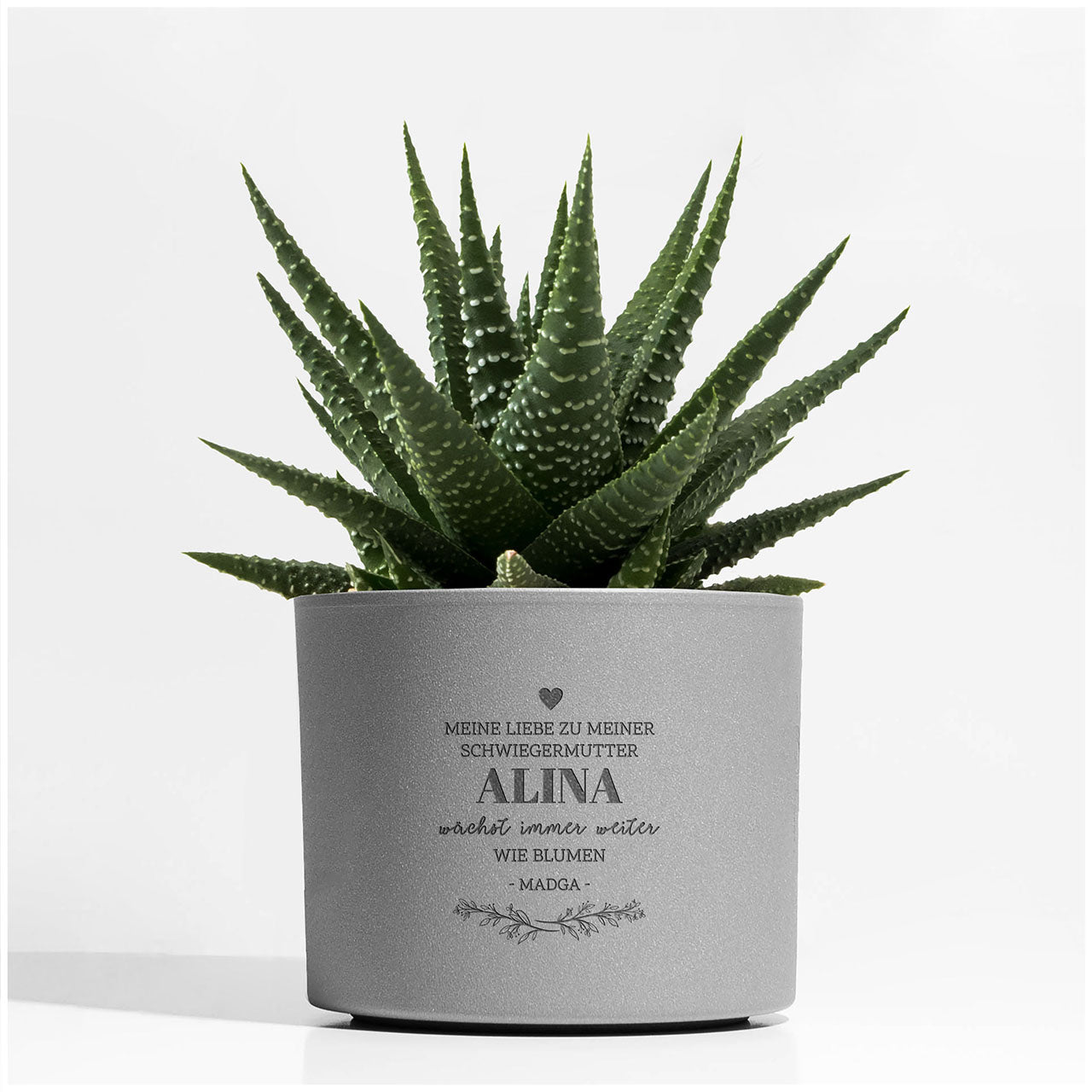 Gravierter Blumentopf - Geschenk für die Schwiegermutter