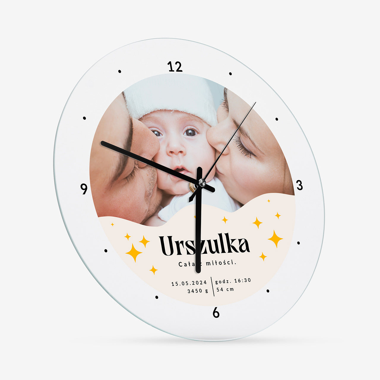 Zegar ze zdjęciem na prezent z okazji Narodzin Dziecka