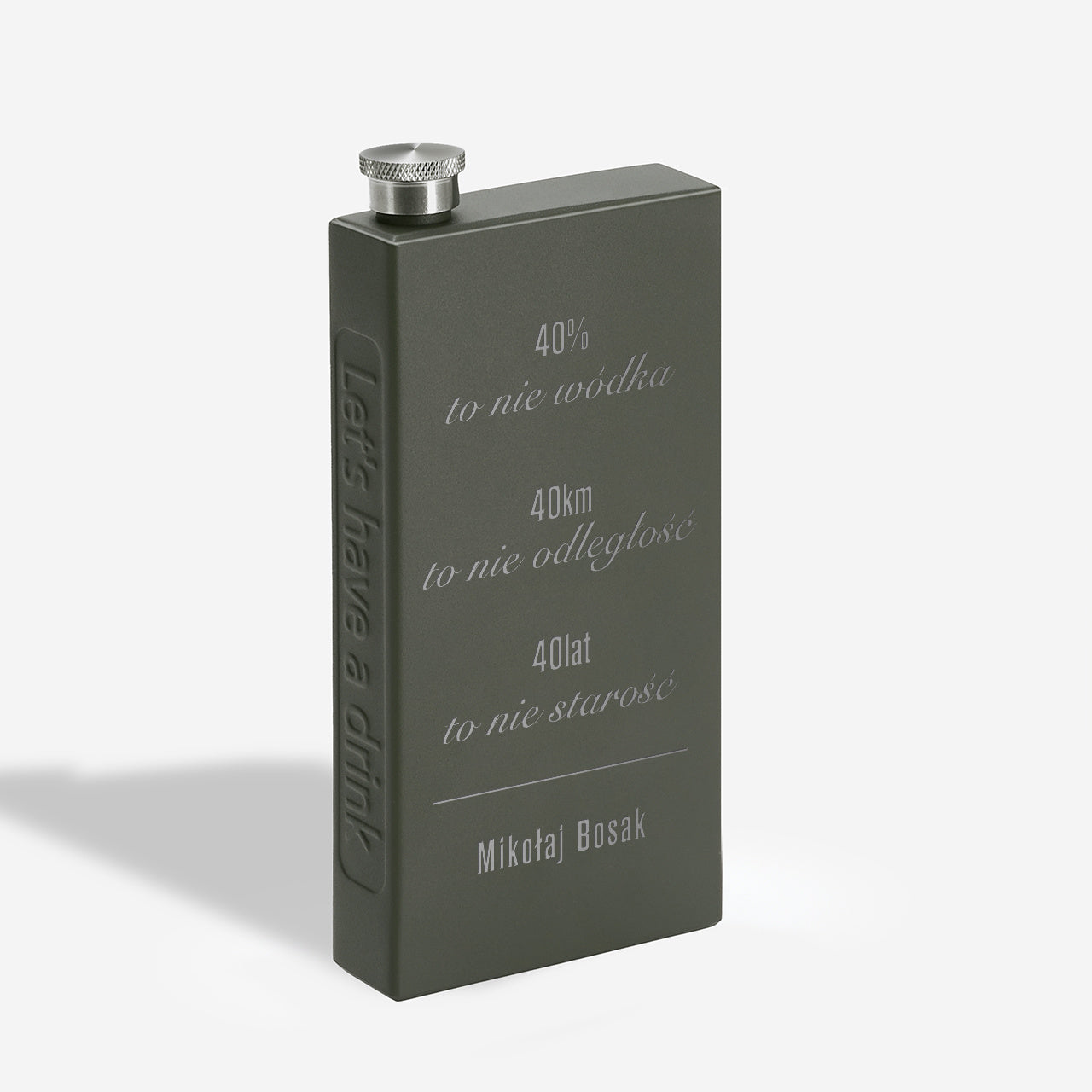 Grawerowana piersiówka na 40 urodziny dla kolegi