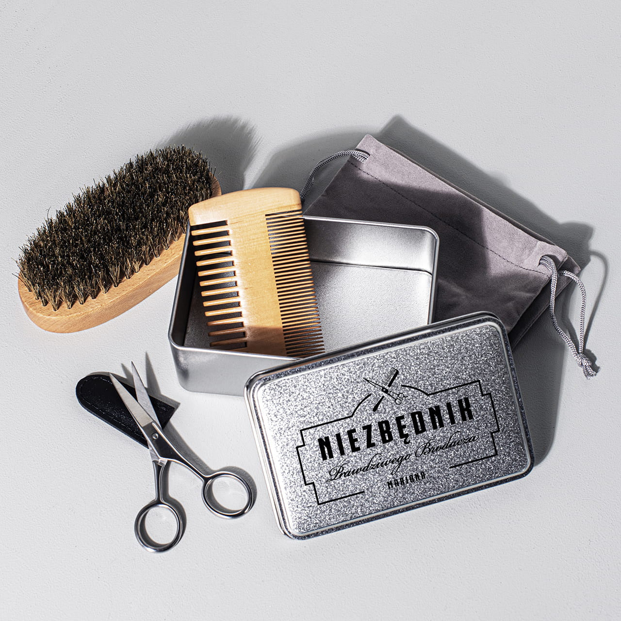 Zestaw do pielęgnacji brody na prezent - Niezbędnik Brodacza prezent dla mężczyzny akcesoria do brody