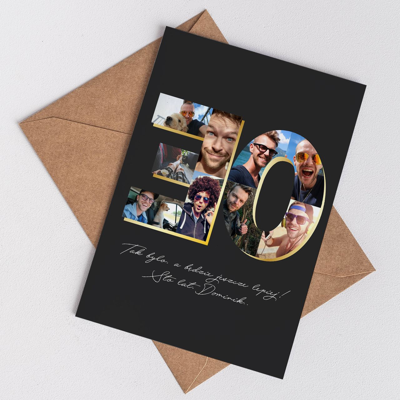 Duża kartka na 30 urodziny dla mężczyzny - kolaż zdjęć kartka urodzinowa upominek dla mężczyzny