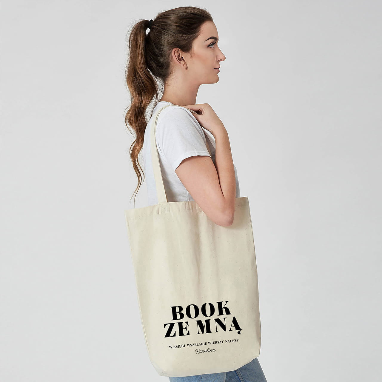 Personalizowana torba dla mola książkowego - book ze mną prezent dla książkary prezent dla mola książkowego