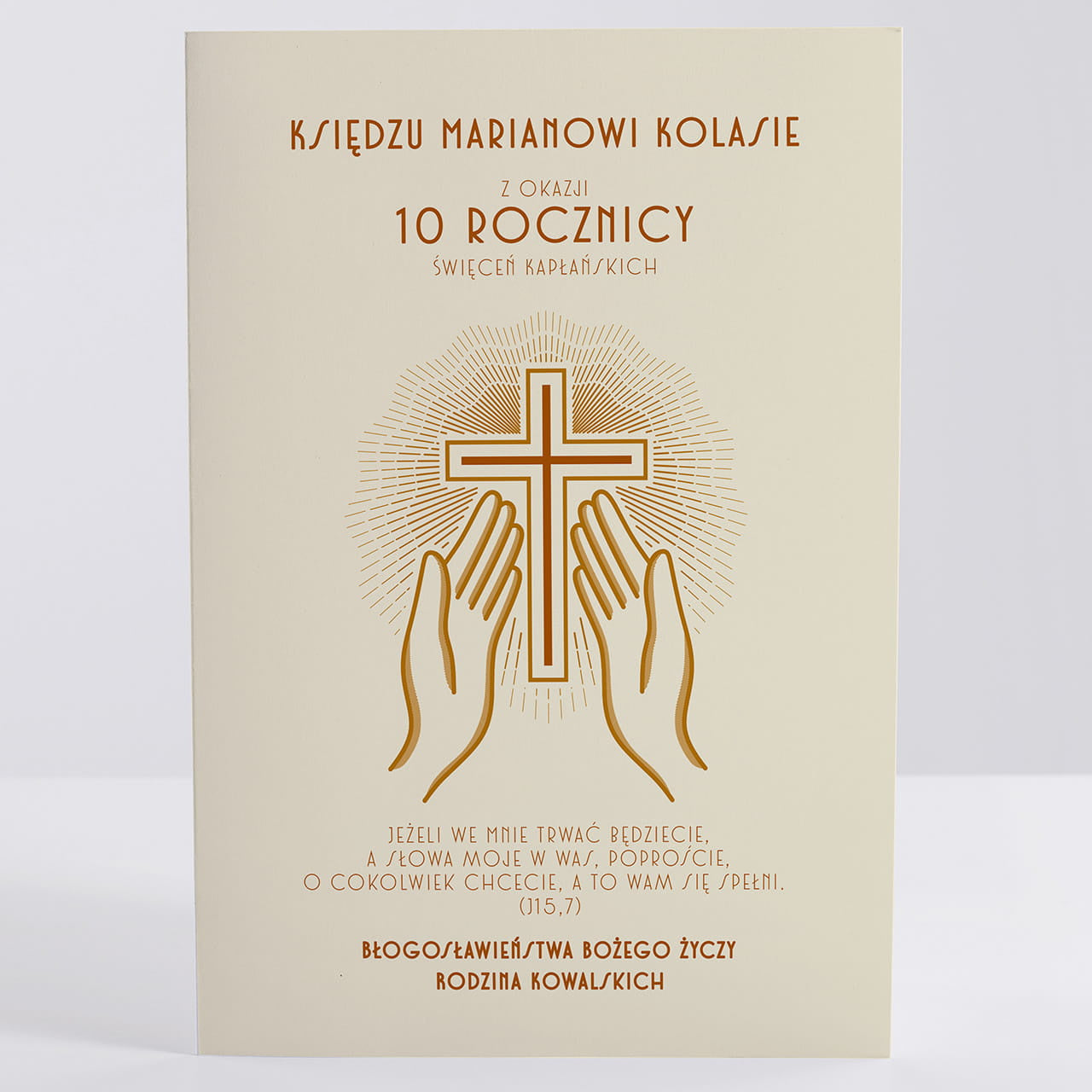 Personalizowana kartka na rocznicę święceń kapłańskich dla księdza upominek dla księdza kartka dla księdza