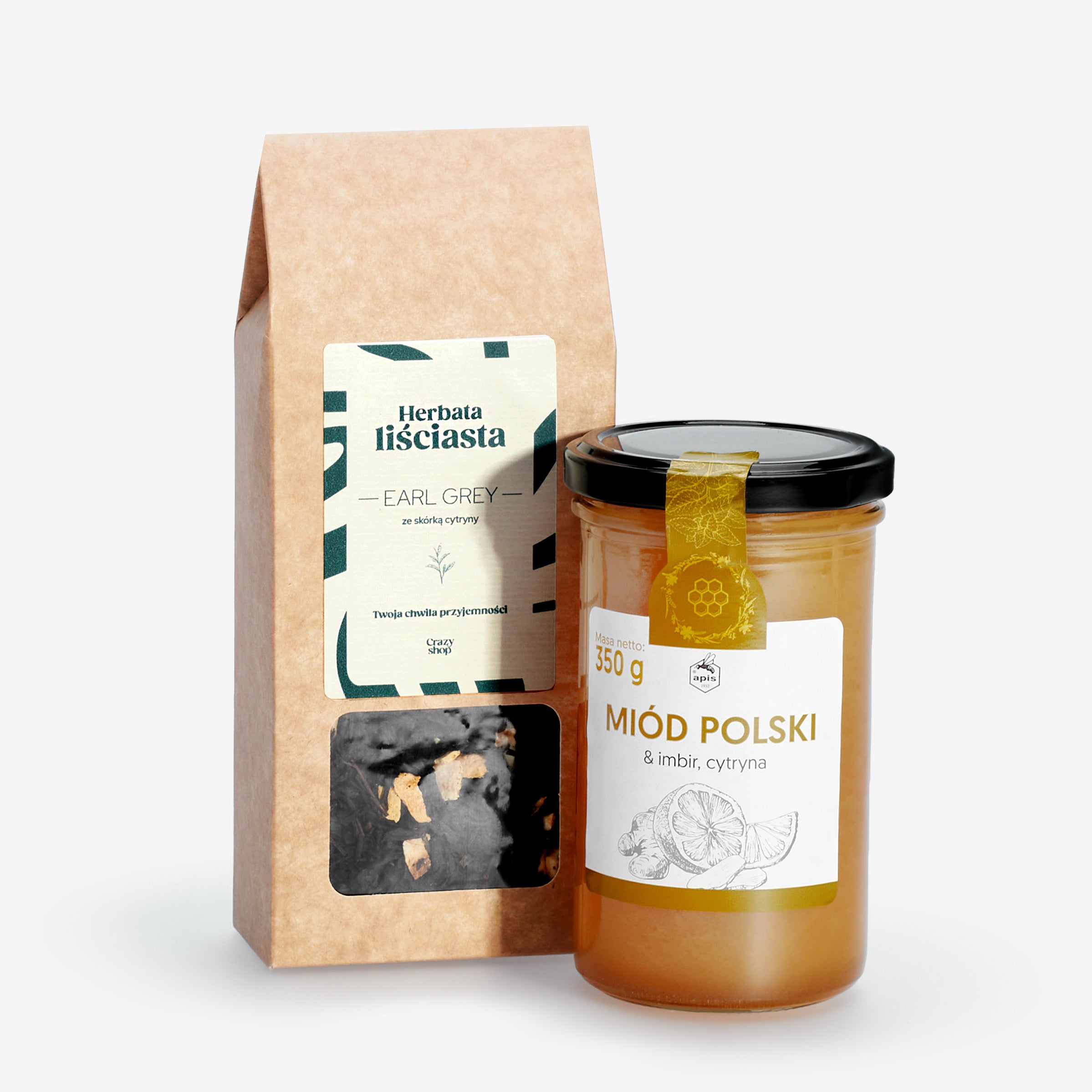 Personalizowany zestaw prezentowy dla babci - miód i herbatka