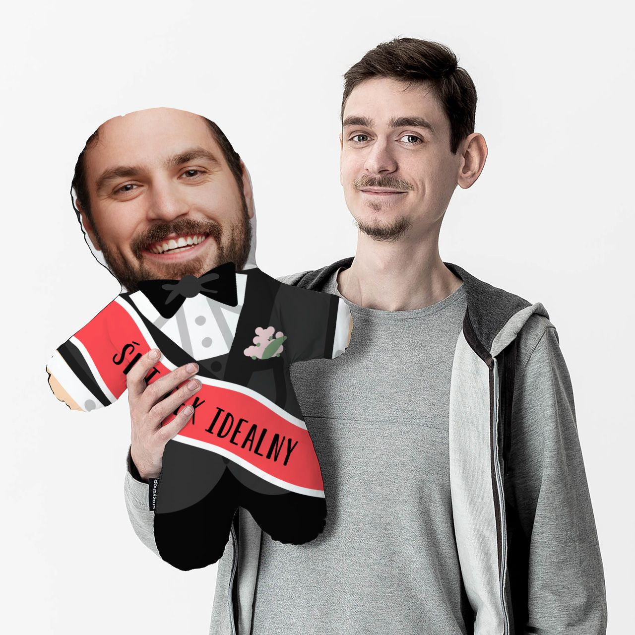 Poduszka - lalka ze zdjęciem - śmieszne podziękowania dla świadka