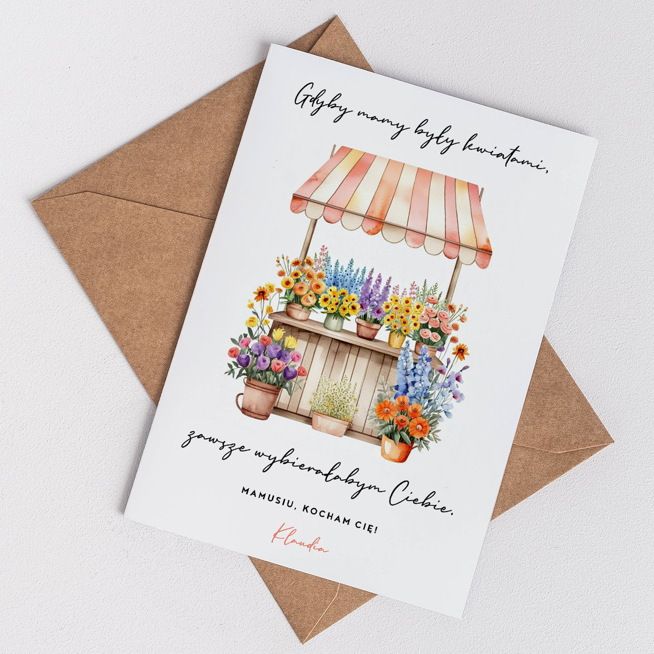 Personalizowana kartka - upominek dla mamy ogrodniczki