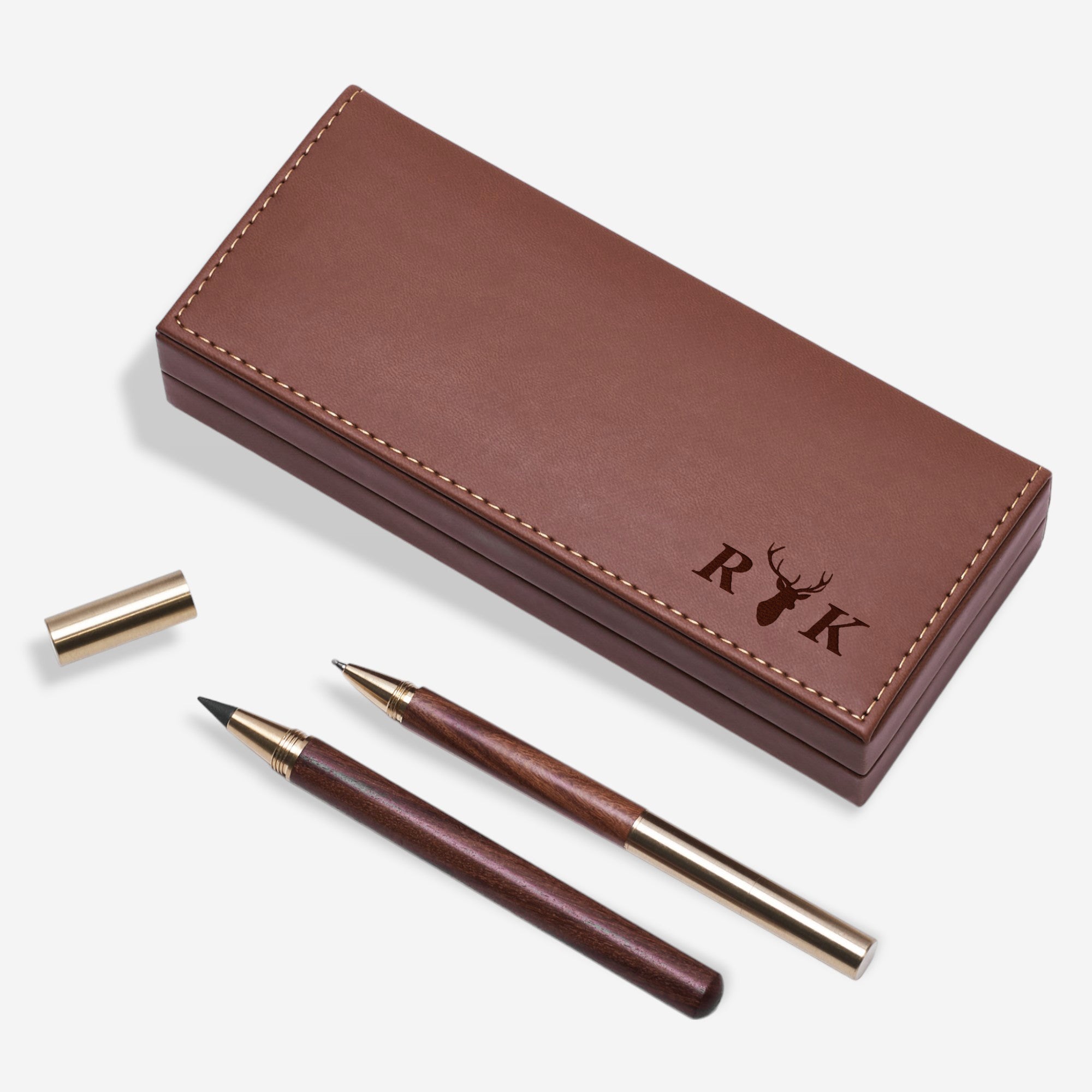 Długopis i ołówek w personalizowanym pudełku - elegancki prezent dla myśliwego