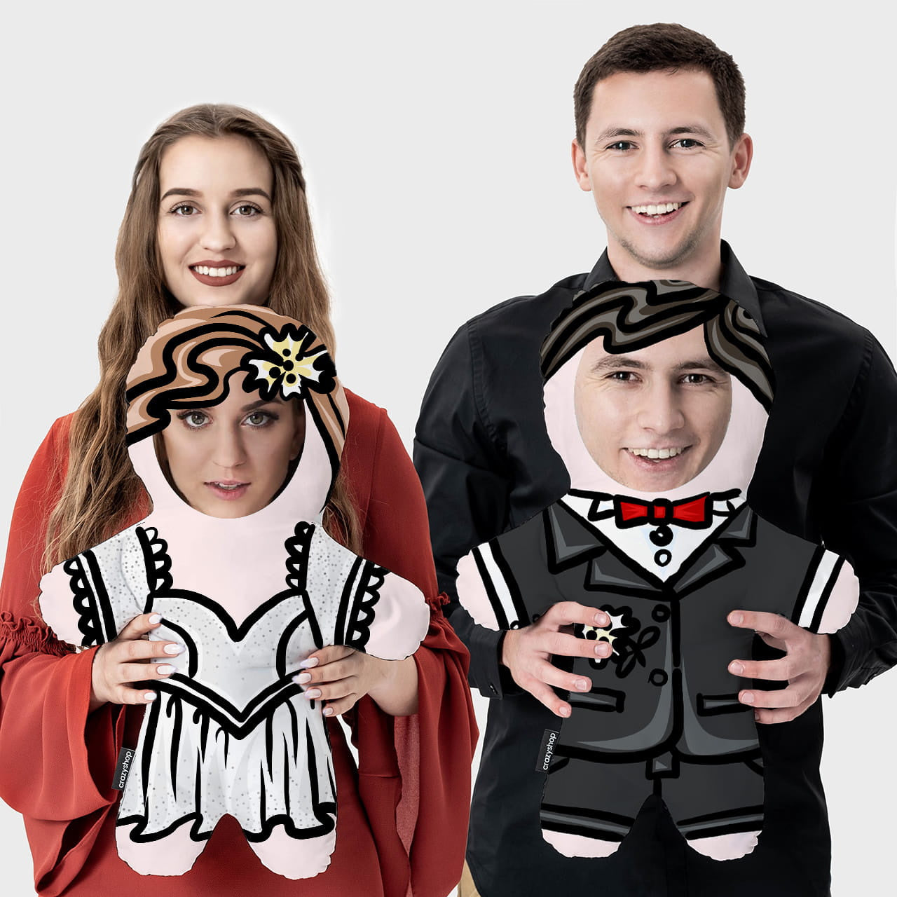 Komplet poduszek lalek dla pary młodej 