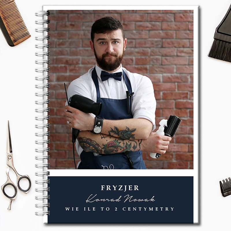 Notes z personalizacją na prezent dla fryzjera