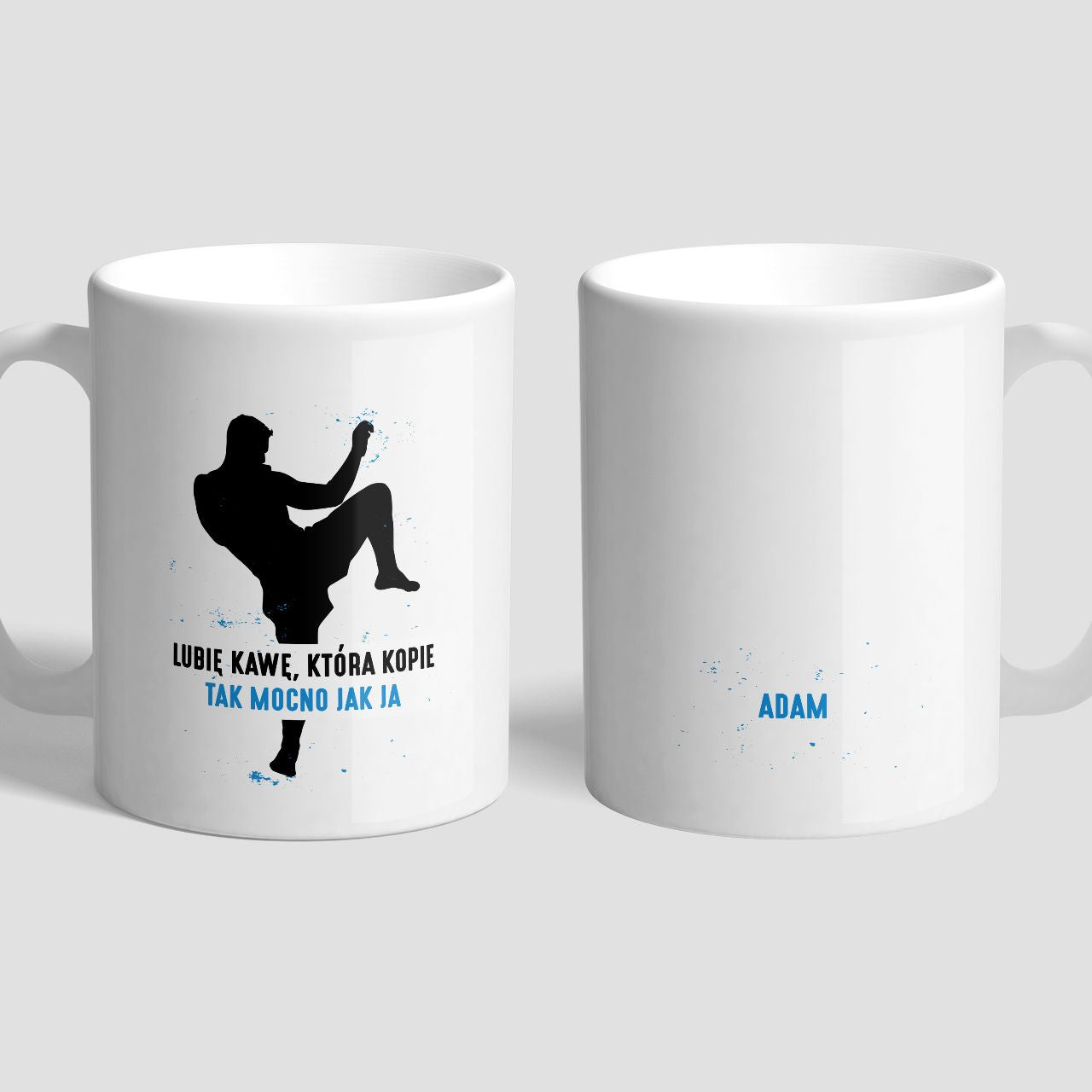 Personalizowany kubek - Kawa Która Kopie - prezent dla kickboxera