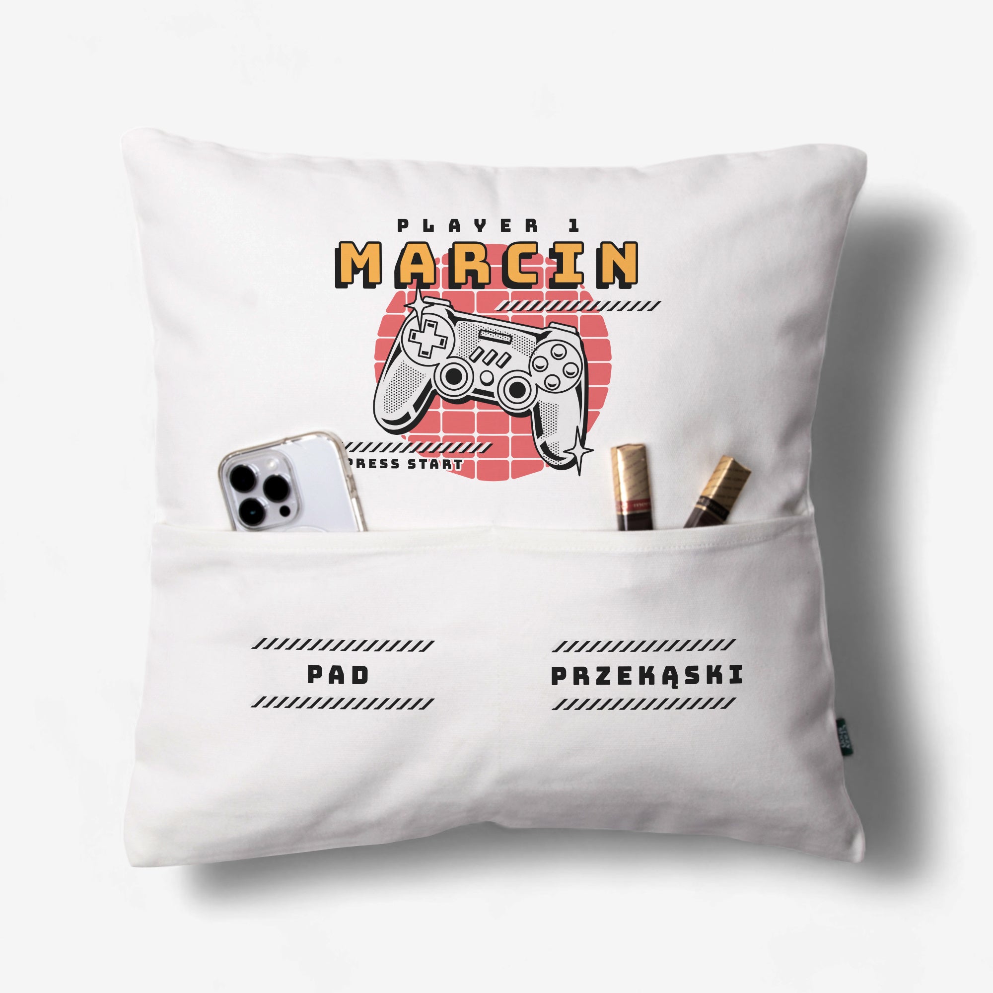 Poduszka z kieszeniami dla gracza