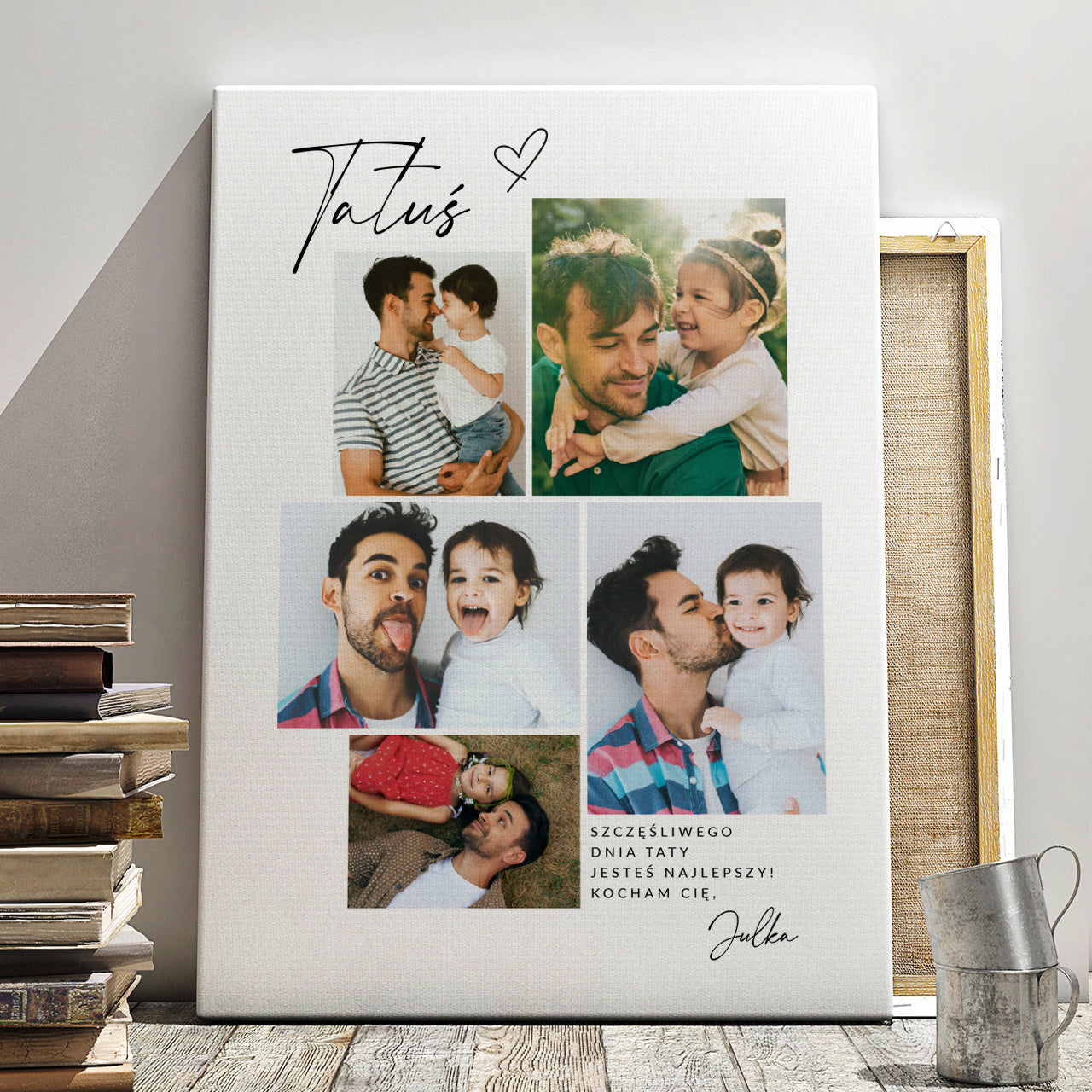 Obraz dla taty 100 x 70 cm - prezent personalizowany dla taty 