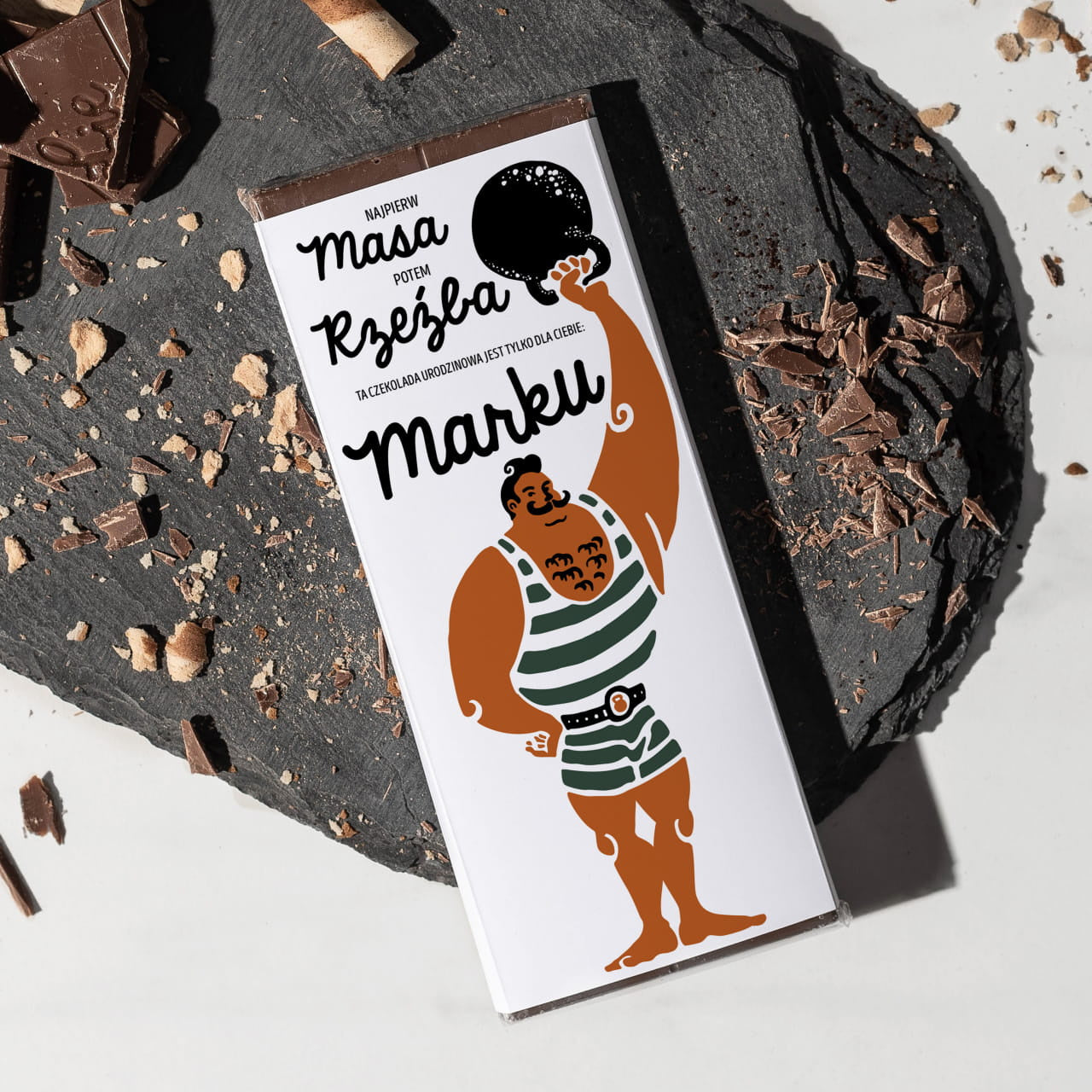 Personalizowana czekolada na Dzień Mężczyzny czekolada na prezent czekolada z dedykacją prezent dla mężczyzny
