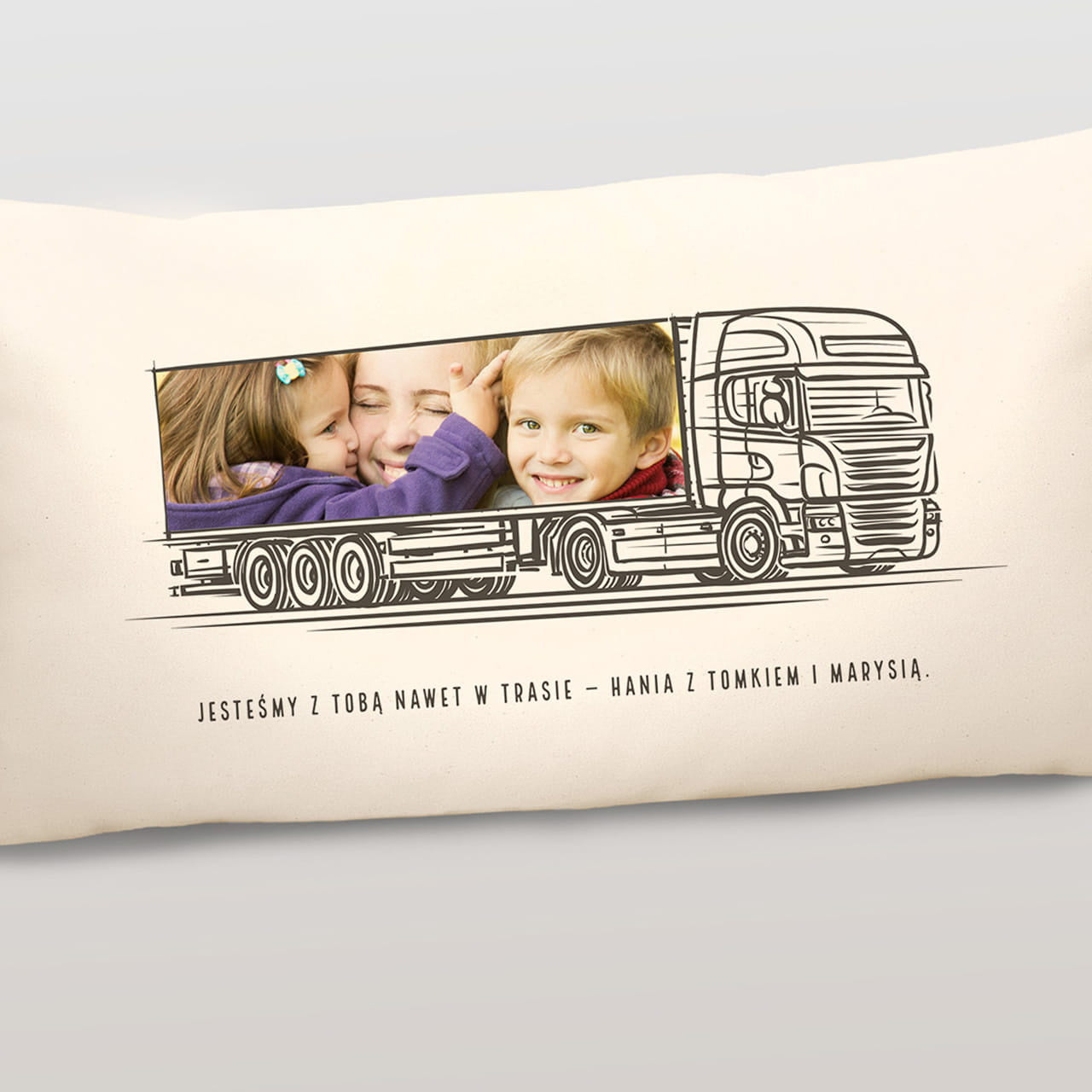 Poduszka dla kierowcy ciężarówki - ze zdjęciem prezent dla kierowcy tira prezent dla kierowcy ciężarówki