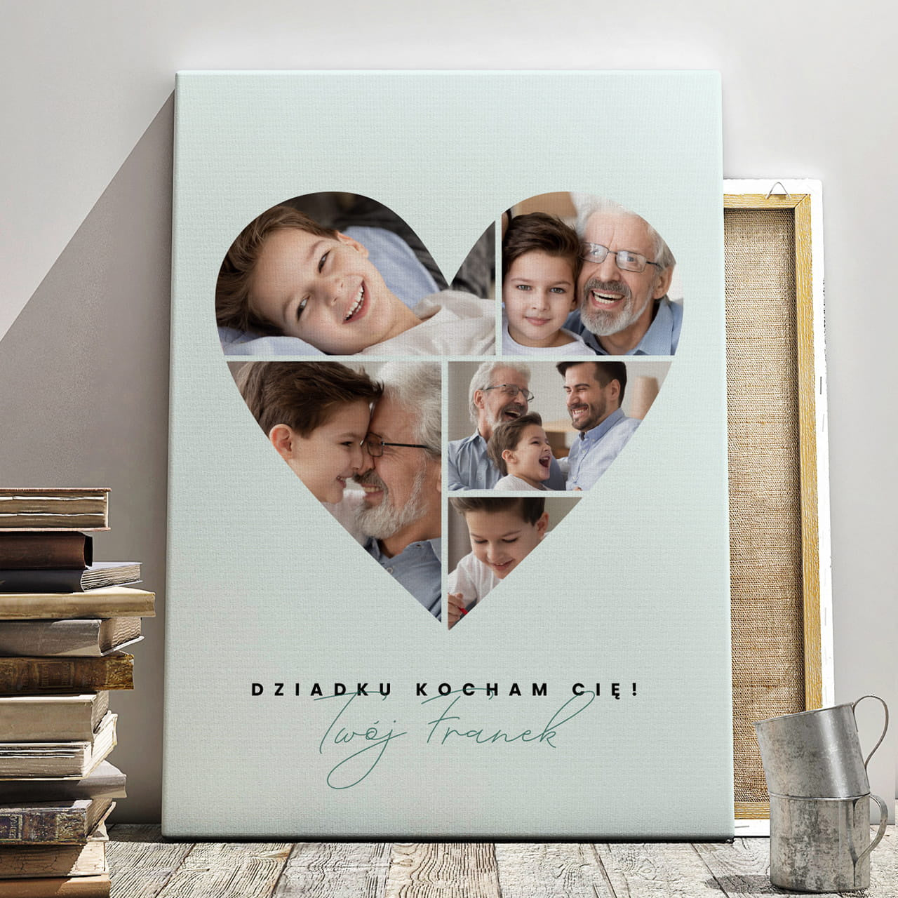 Obraz ze zdjęciami 50x70 cm - prezent na Dzień Dziadka