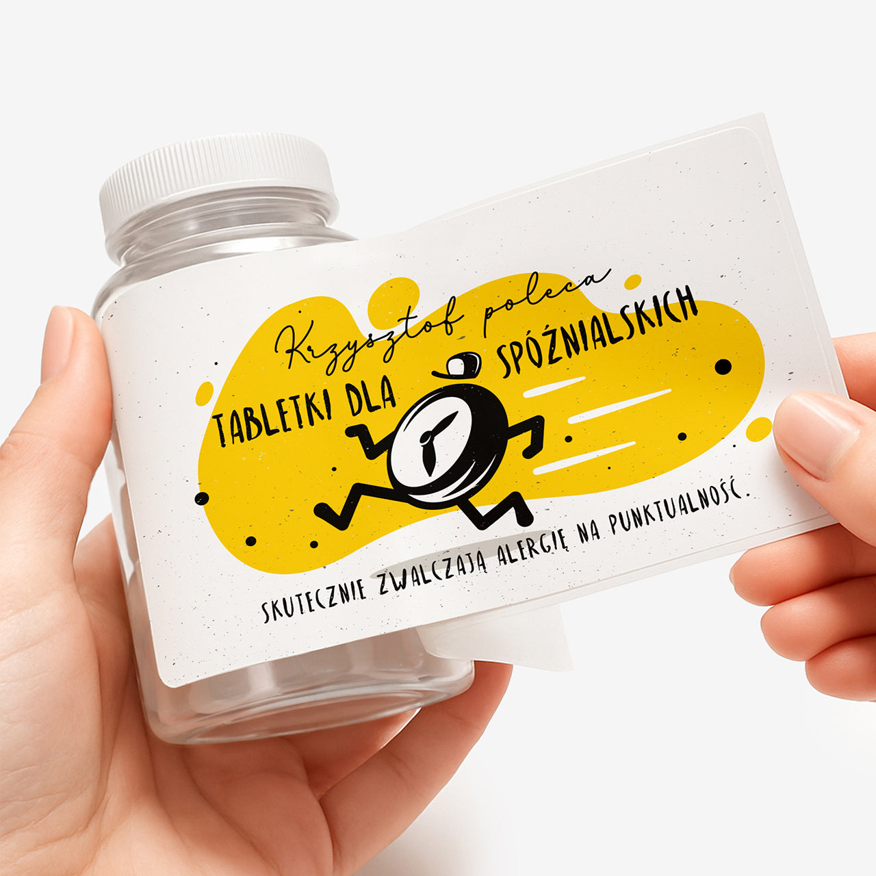 Zestaw cukierków miętowych z etykietą do personalizacji - śmieszny prezent dla spóźnialskich cukierki miętowe