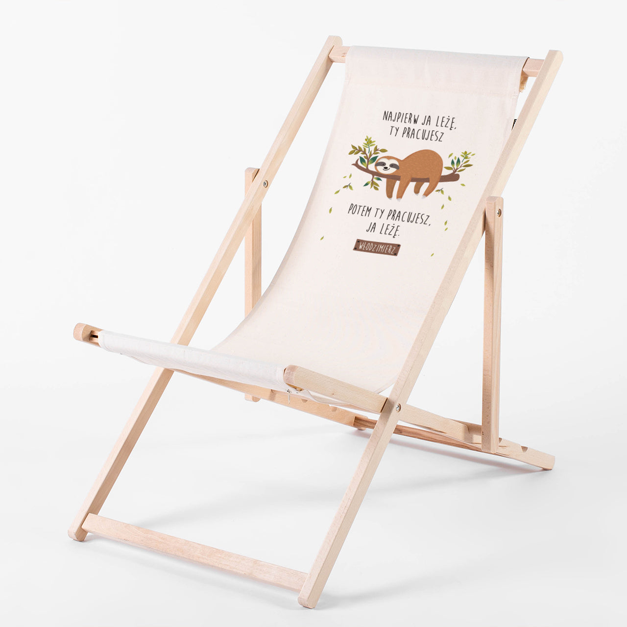 Personalizowany leżak dla lenia leżak z nadrukiem leżak personalizowany prezent dla śpiocha prezent dla lenia
