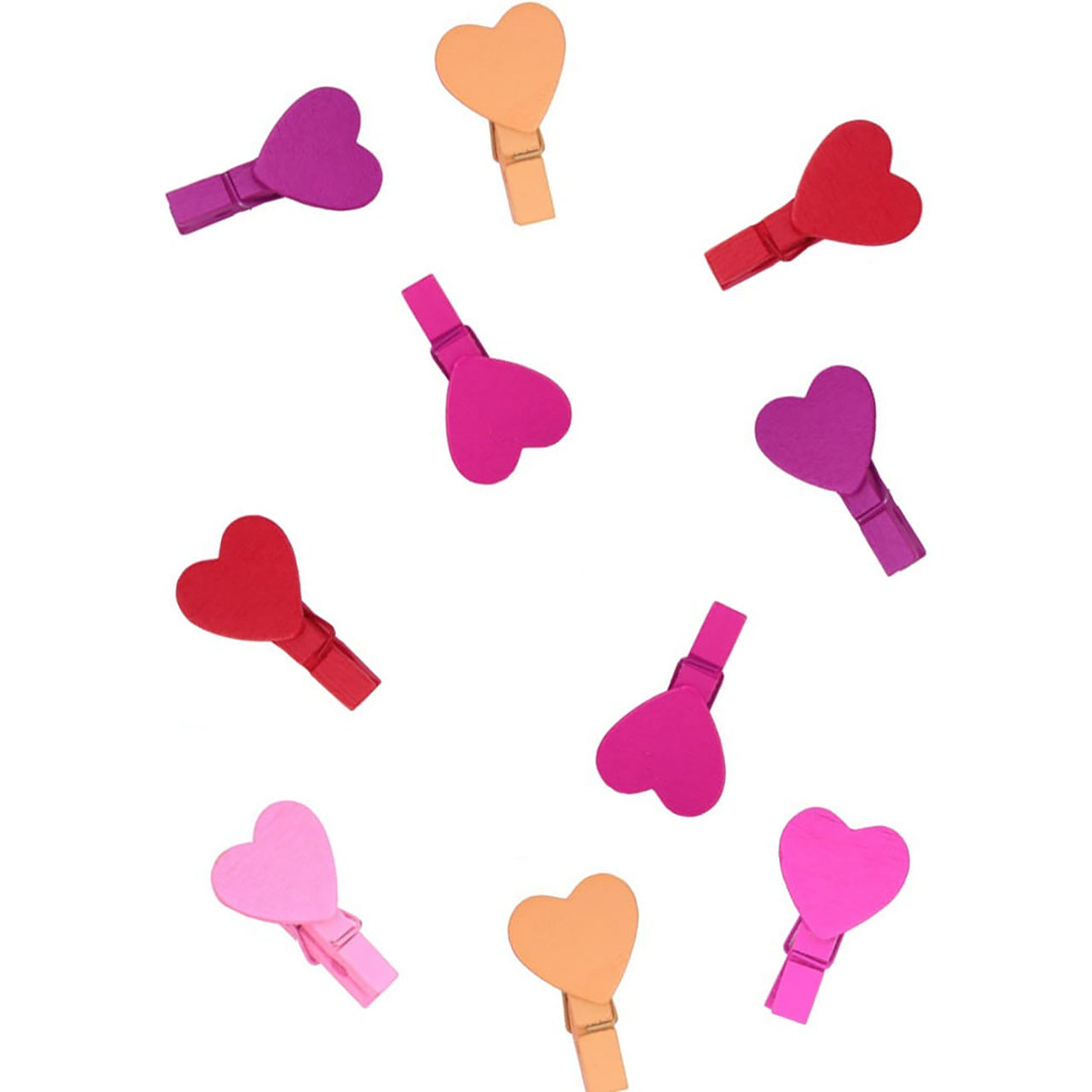 Klamerki do zdjęć - serduszka 12 szt. 