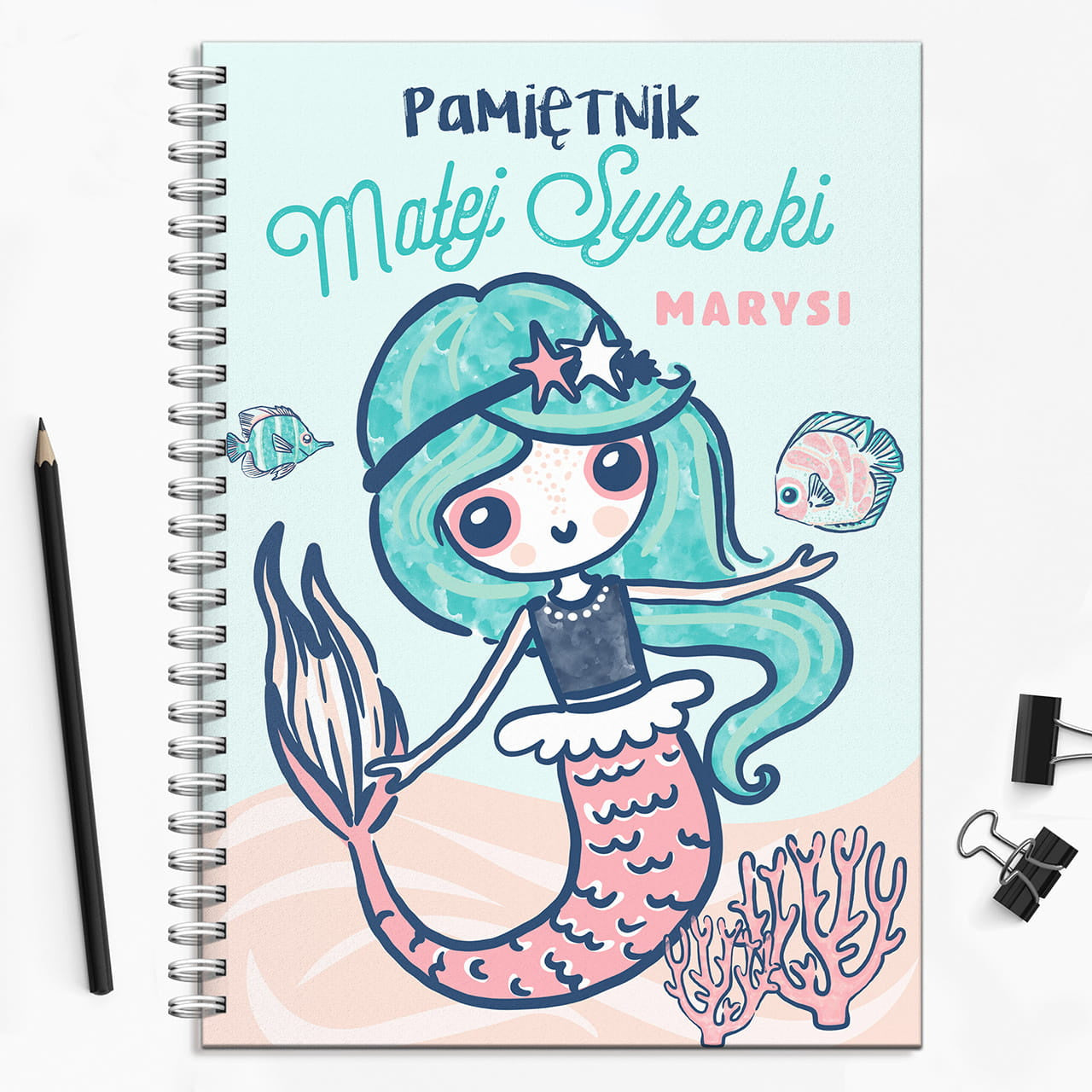 Pamiętnik z syrenką na prezent dla dziewczynki pamiętnik dla dziewczynki prezent na urodziny dla dziewczynki