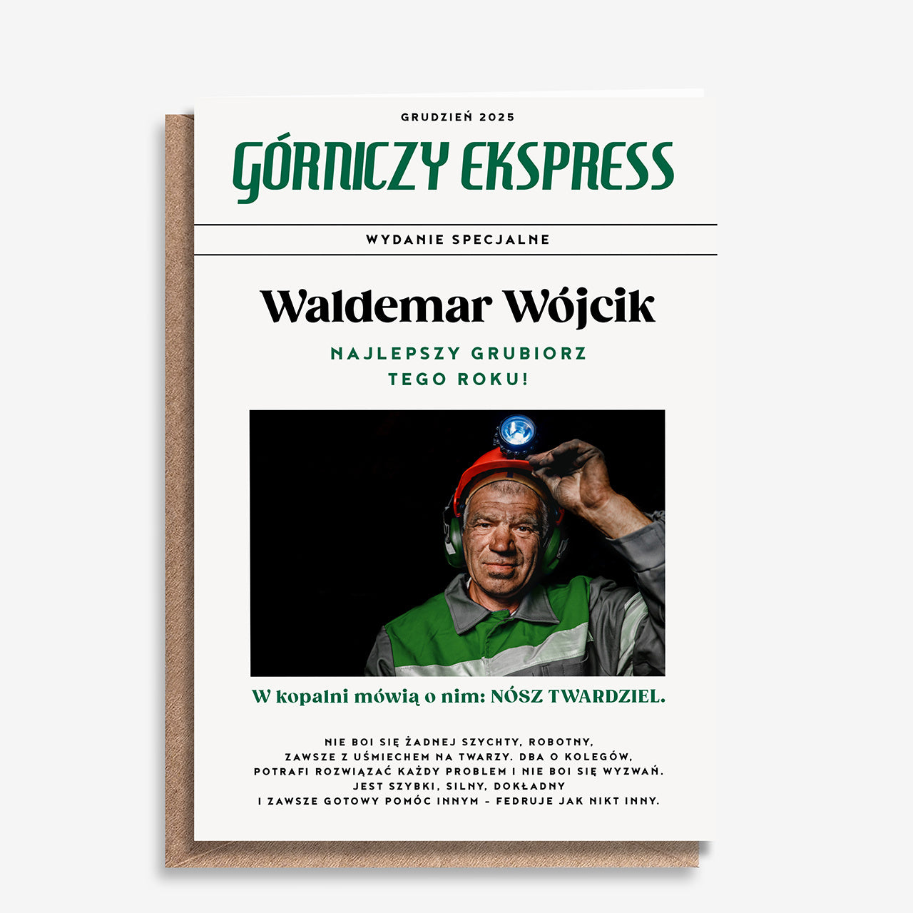 Kartka ze zdjęciem na Dzień Górnika prezent na Barbórkę kartka dla górnika. 