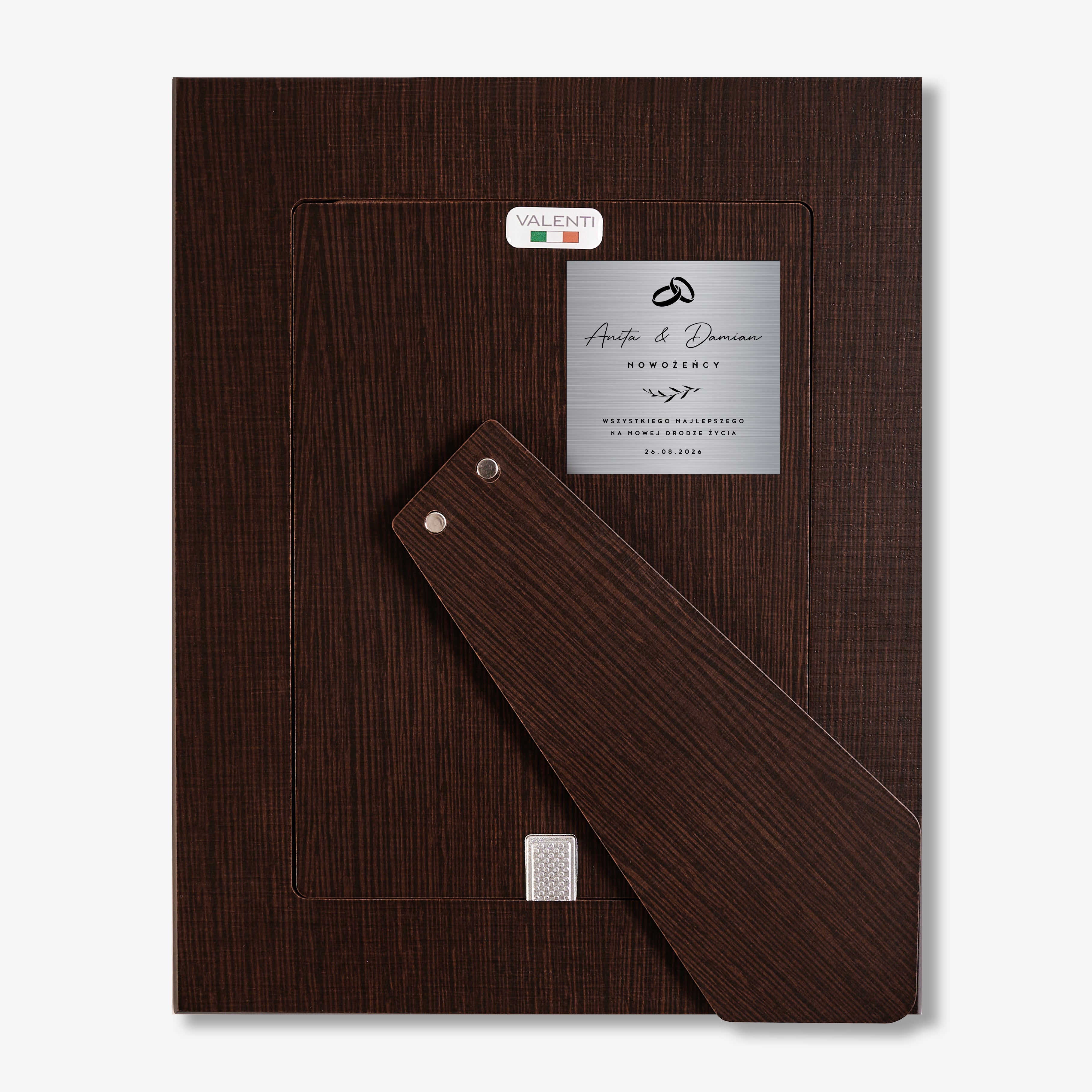 Ramka na zdjęcie z grawerowaną tabliczką - elegancki prezent na ślub prezent na ślub personalizowana ramka