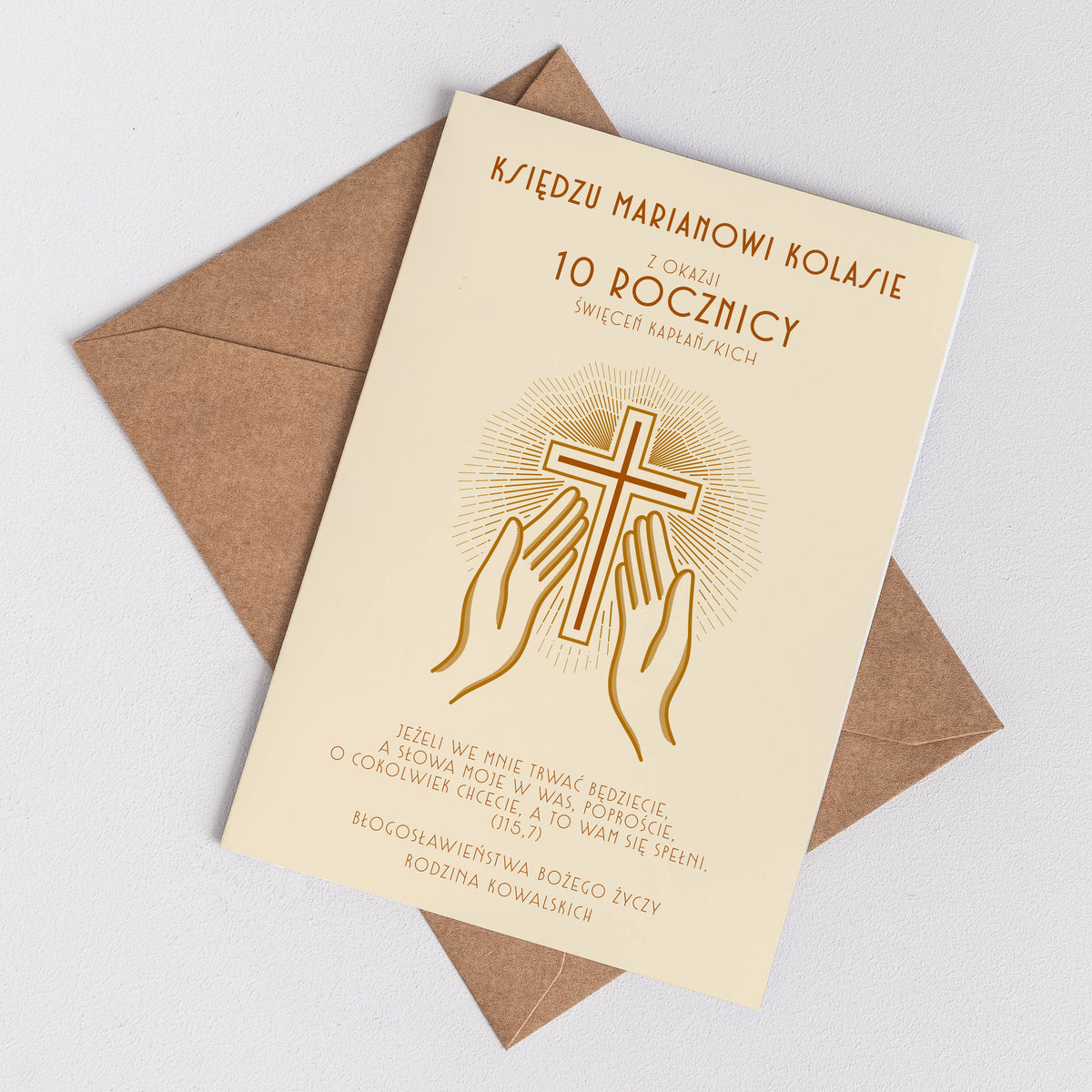 Personalizowana kartka na rocznicę święceń kapłańskich dla księdza upominek dla księdza kartka dla księdza