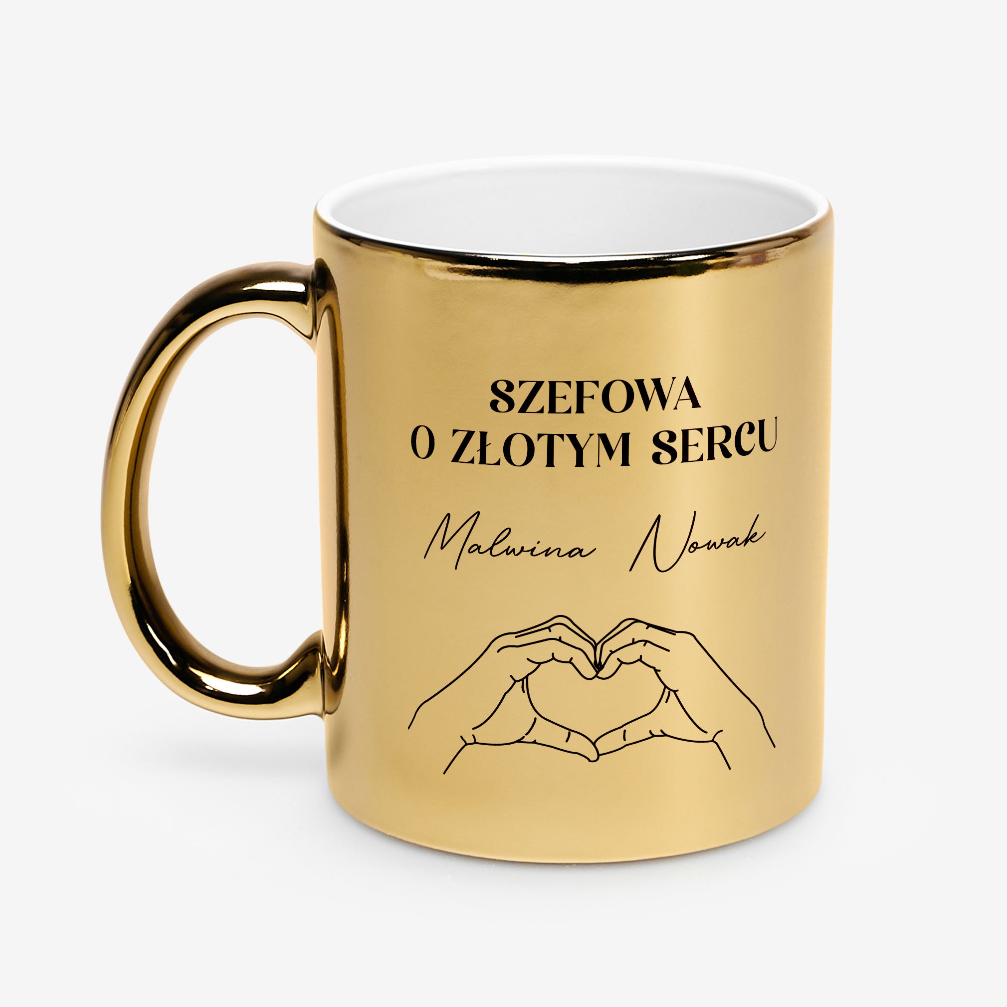 Kubek złoty personalizowany - prezent dla szefowej personalizowany kubek dla szefowej 