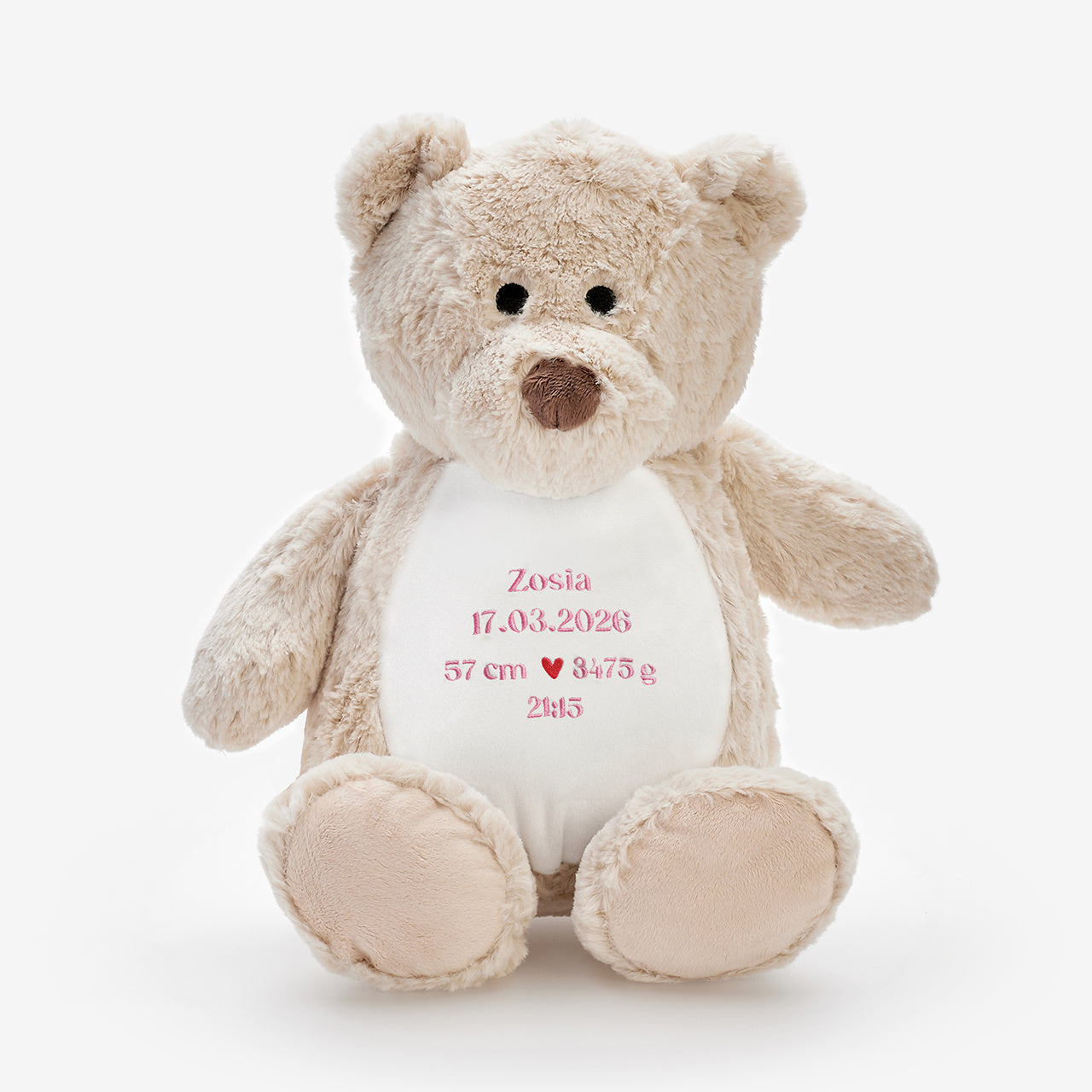 Personalizowany miś z metryczką - prezent dla dziewczynki personalizowany prezent dla dziewczynki 