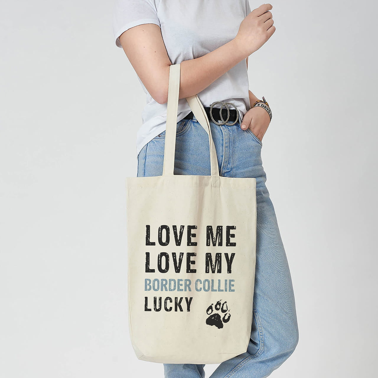 Bawełniana torba z nadrukiem dla miłośniczki psów prezent dla psiary personalizowana torba torba bawełniana