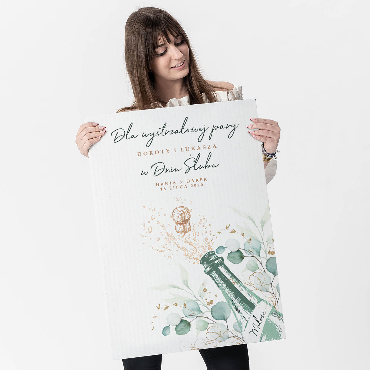Duża kartka na ślub - oryginalny prezent ślubny personalizowana kartka kartka ślubna upominek ślubny