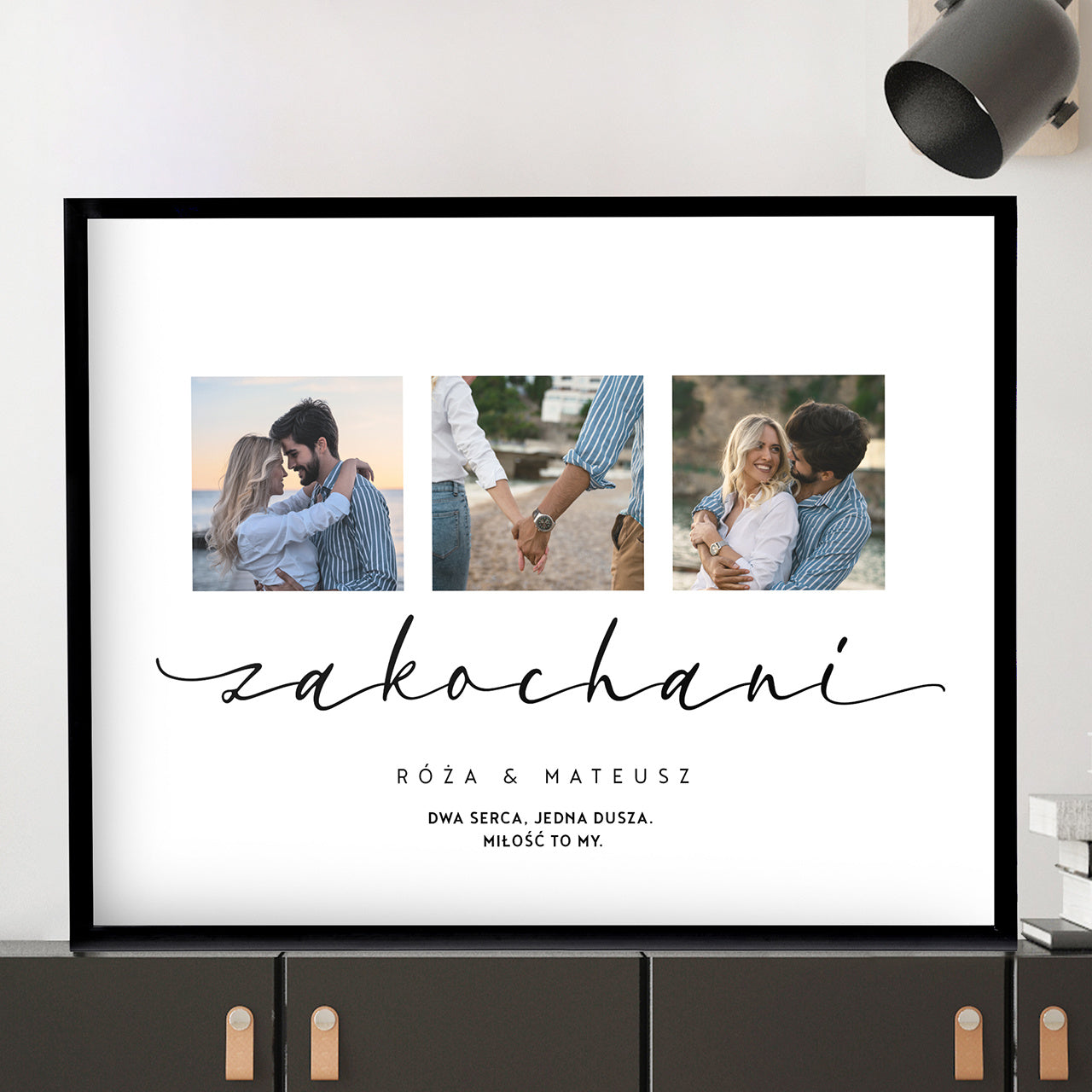 Plakat walentynkowy dla zakochanych prezent na walentynki plakat ze zdjęciami prezent dla pary
