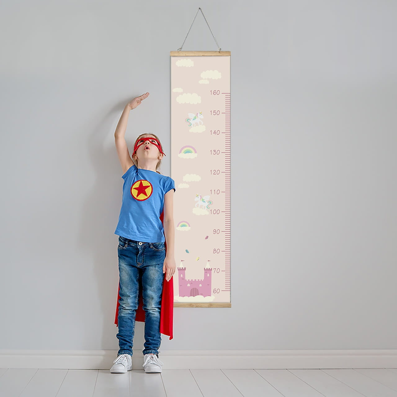 Miarka do pokoju dziecięcego - jednorożce miarka wzrostu dla dzieci prezent do pokoju dziecka