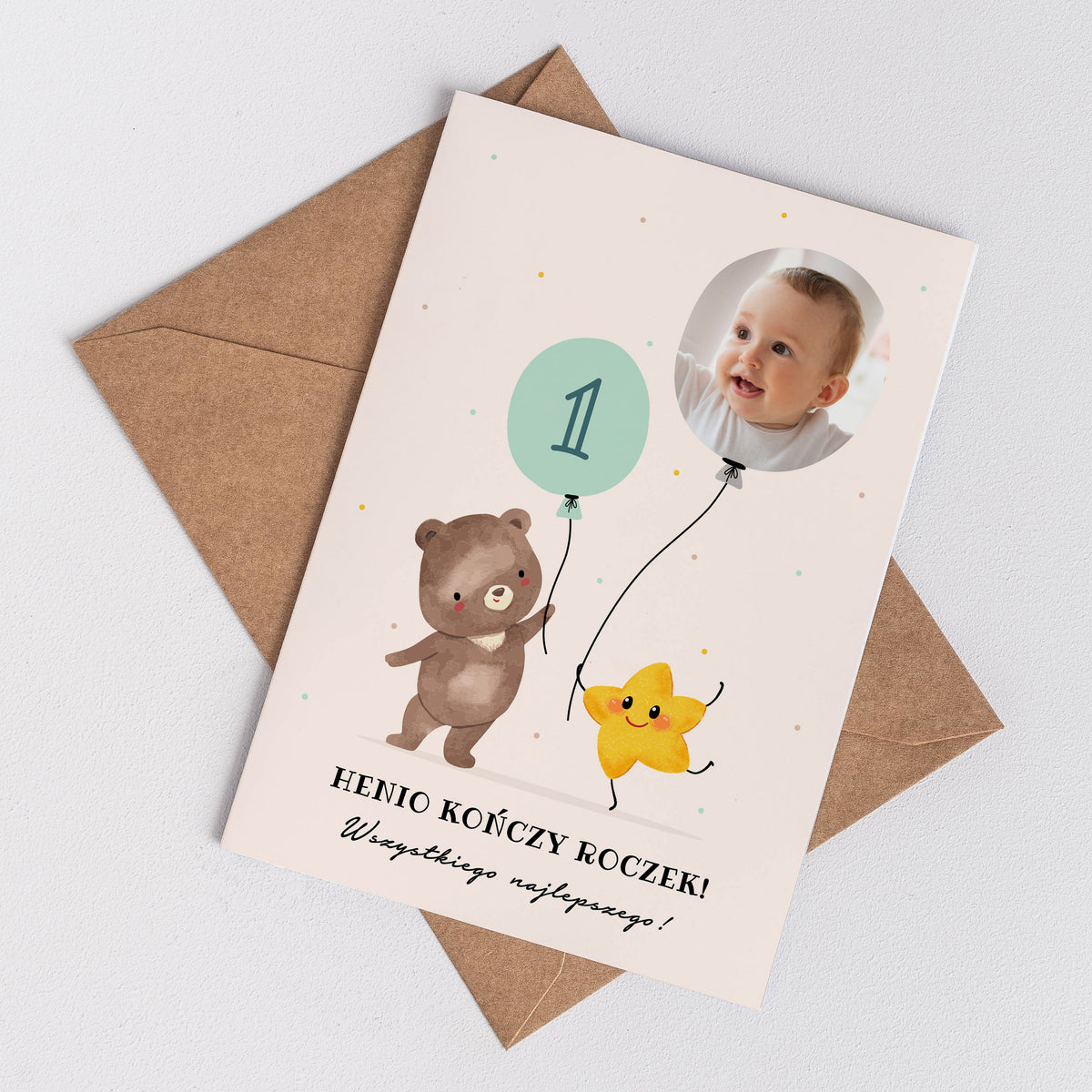 Personalizowana kartka ze zdjęciem na Roczek