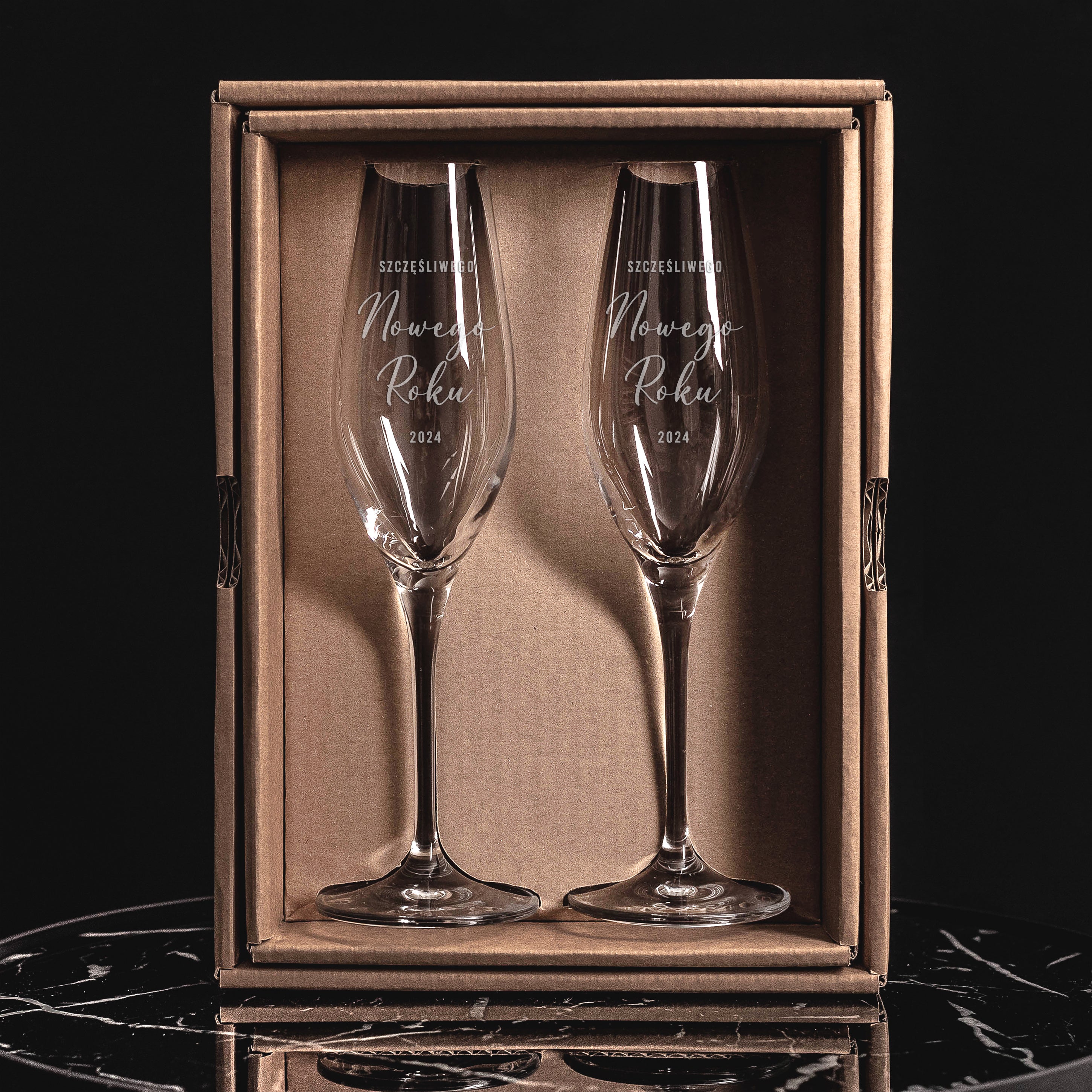 Personalizowane kieliszki do szampana - Toast Noworoczny