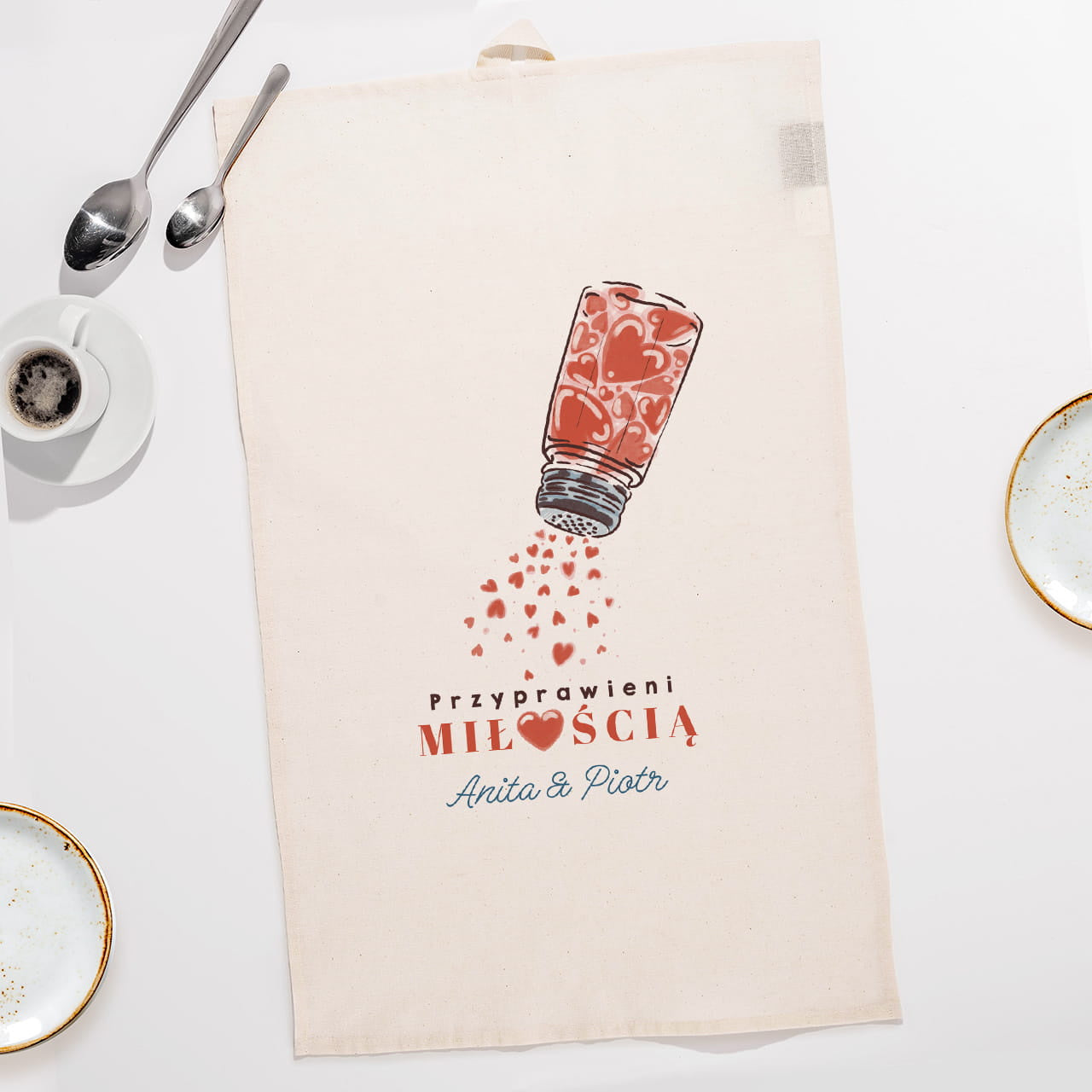 Ręcznik kuchenny - oryginalny prezent na Walentynki prezent walentynkowy personalizowany ręcznik ręcznik do kuchni