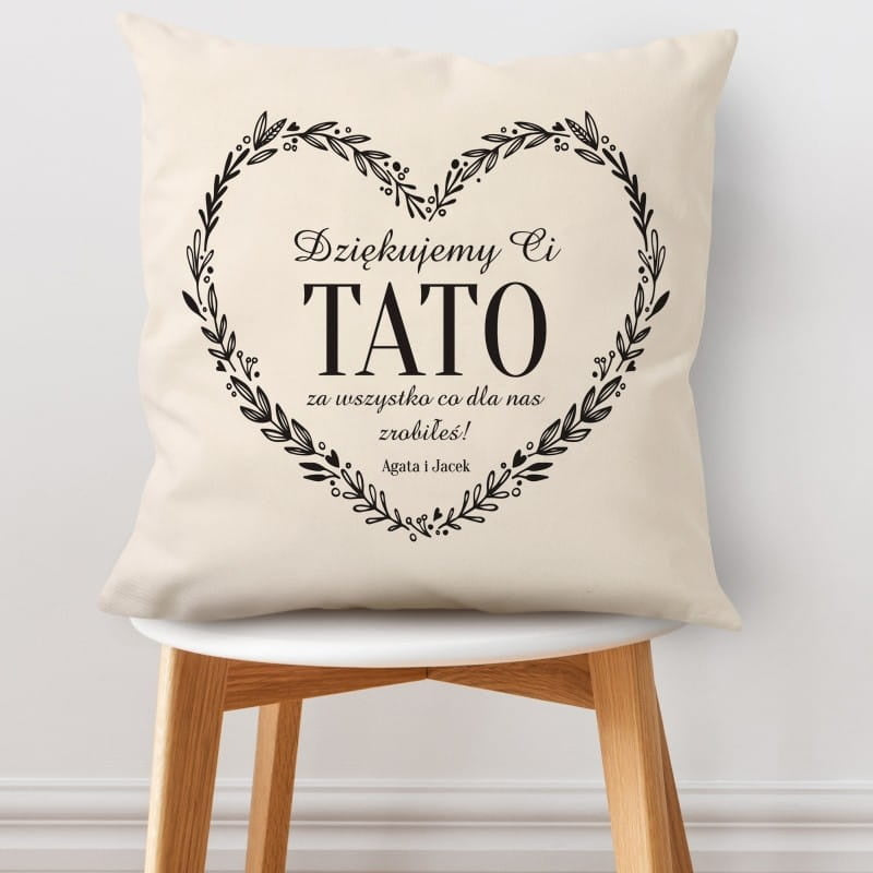 Personalizowana poduszka na podziękowanie dla taty poduszka dla taty prezent dla taty prezent na dzień taty 